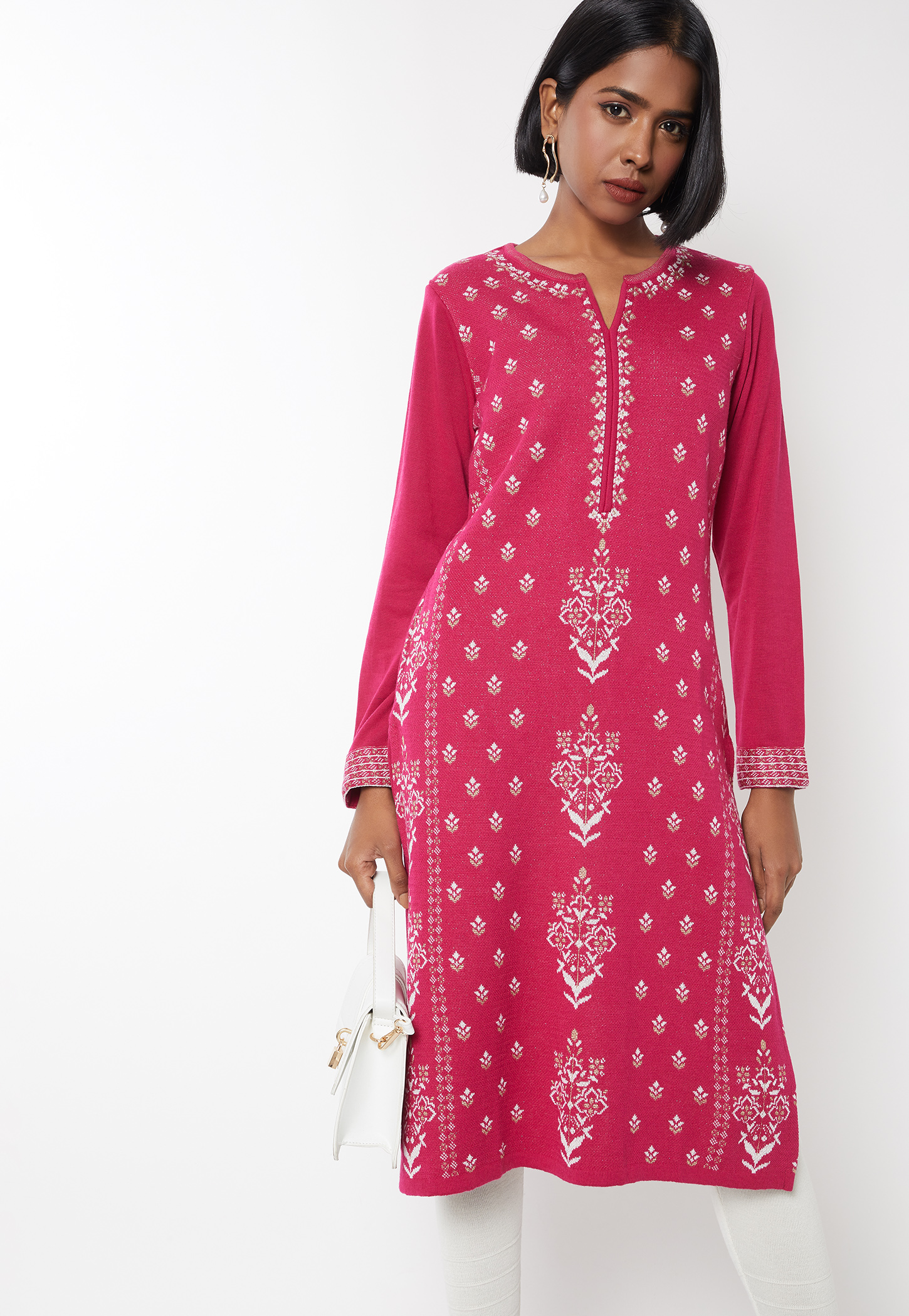 Women Knit Straight Winter Kurta-image-22