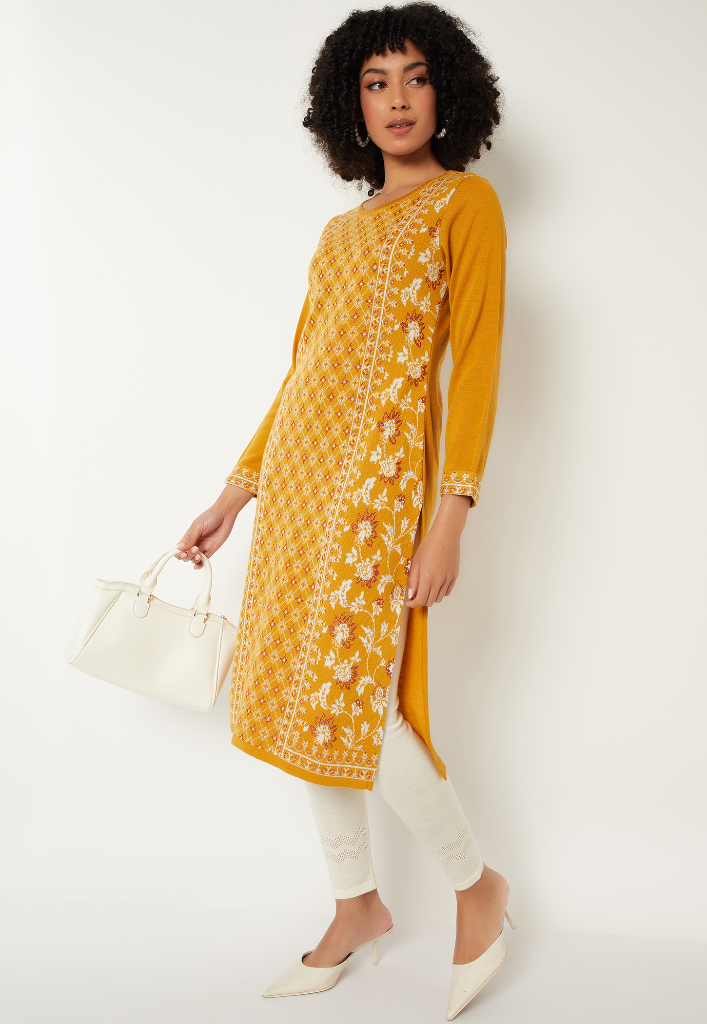 Women Knit Straight Winter Kurta-image-2