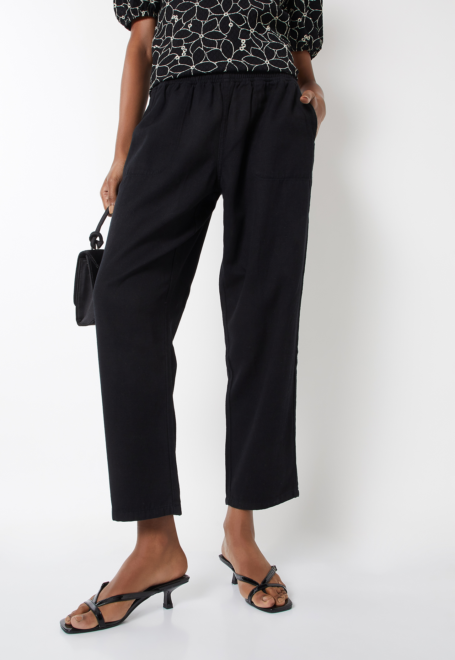 Women Textured Peg Trousers-picture-53