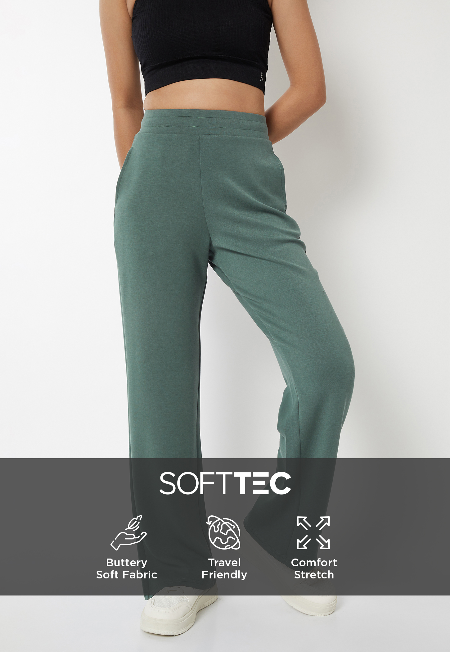 Women Wide Leg Butter Soft Track Pants-image-46