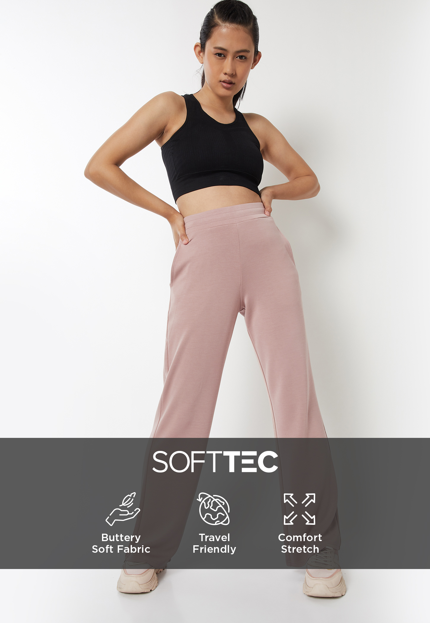 Women Wide Leg Butter Soft Track Pants-picture-18
