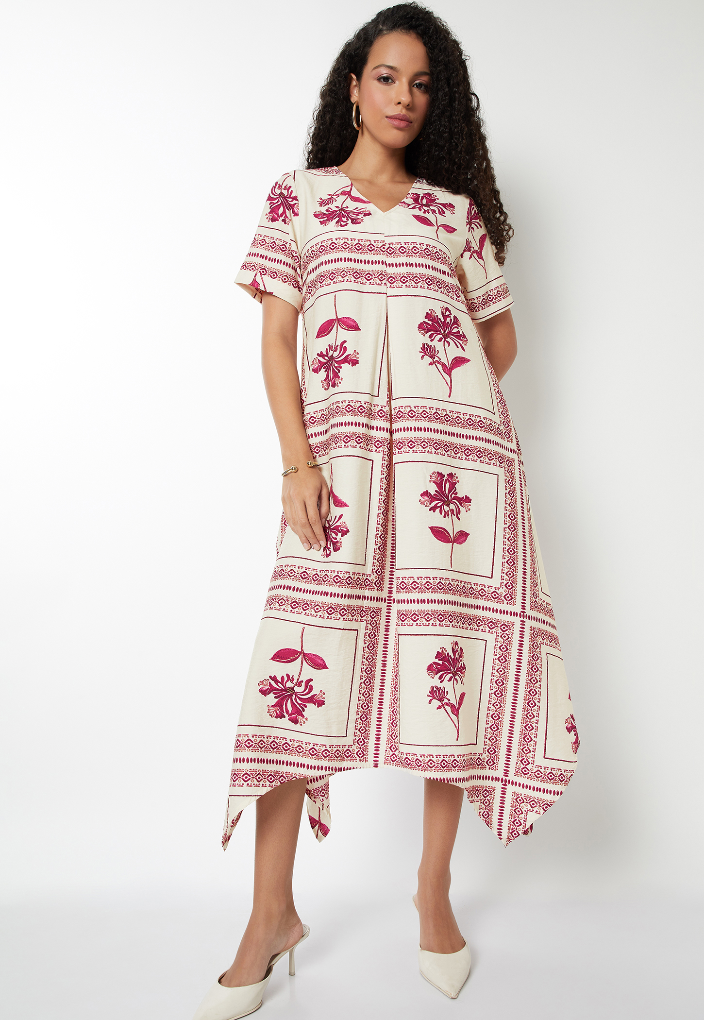 Women Floral Print A-line Dress-picture-45