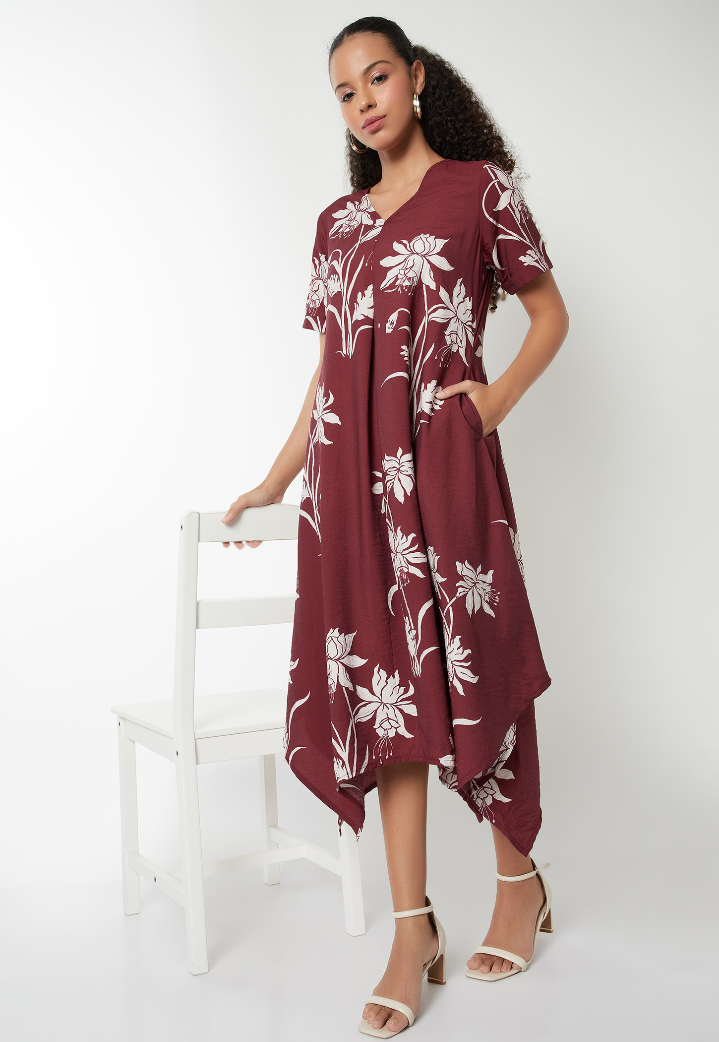 Women Floral Asymmetric Dress-picture-16