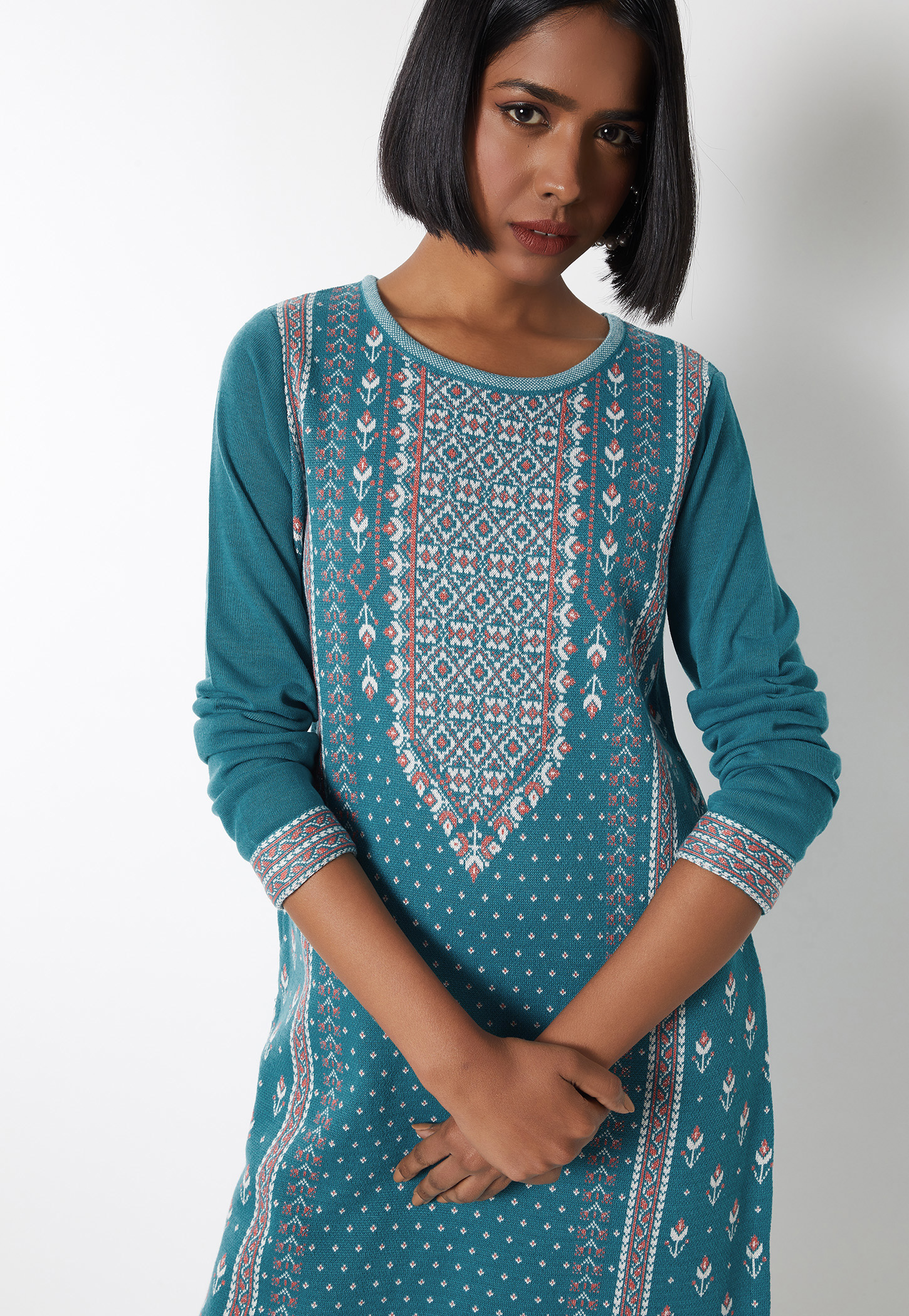 Women Knit Straight Winter Kurta-image-27