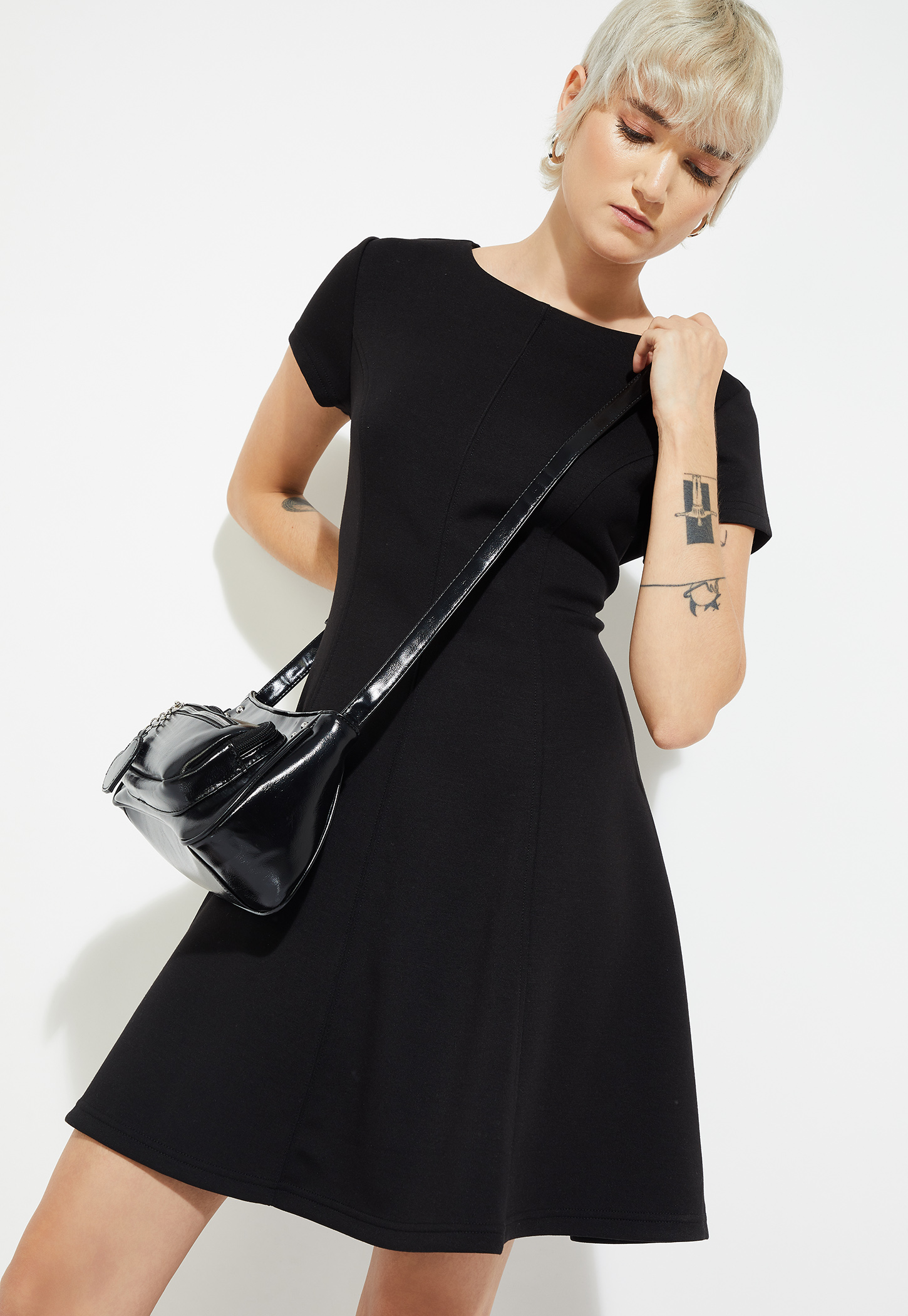 URB_N Women Knit Skater Dress-image-26
