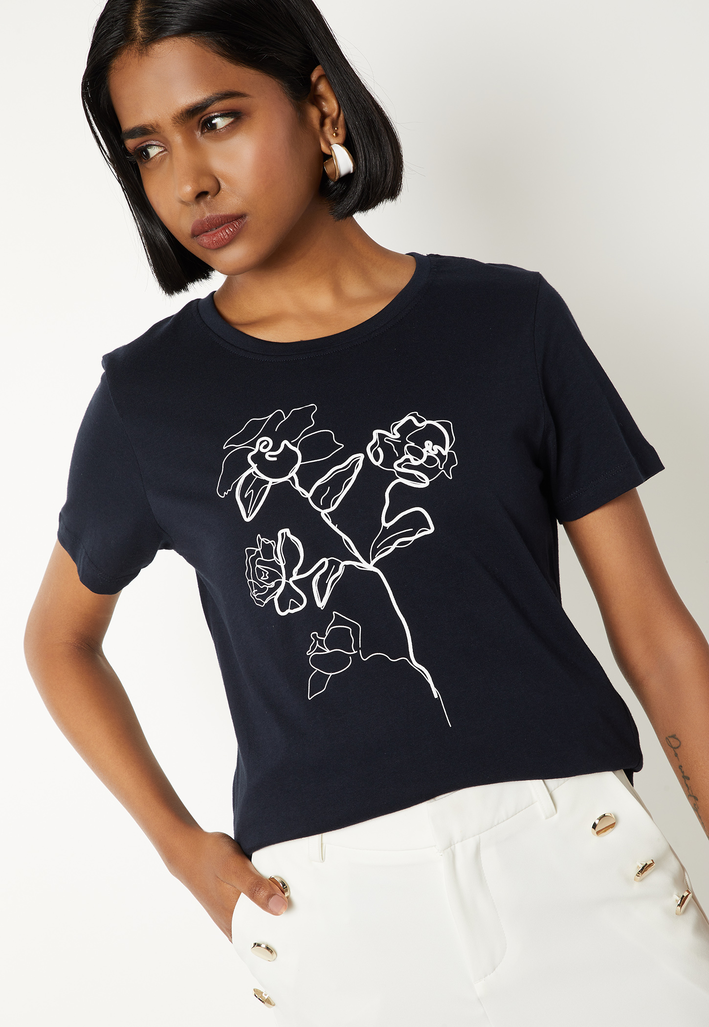 Women Floral Print T-shirt-picture-24