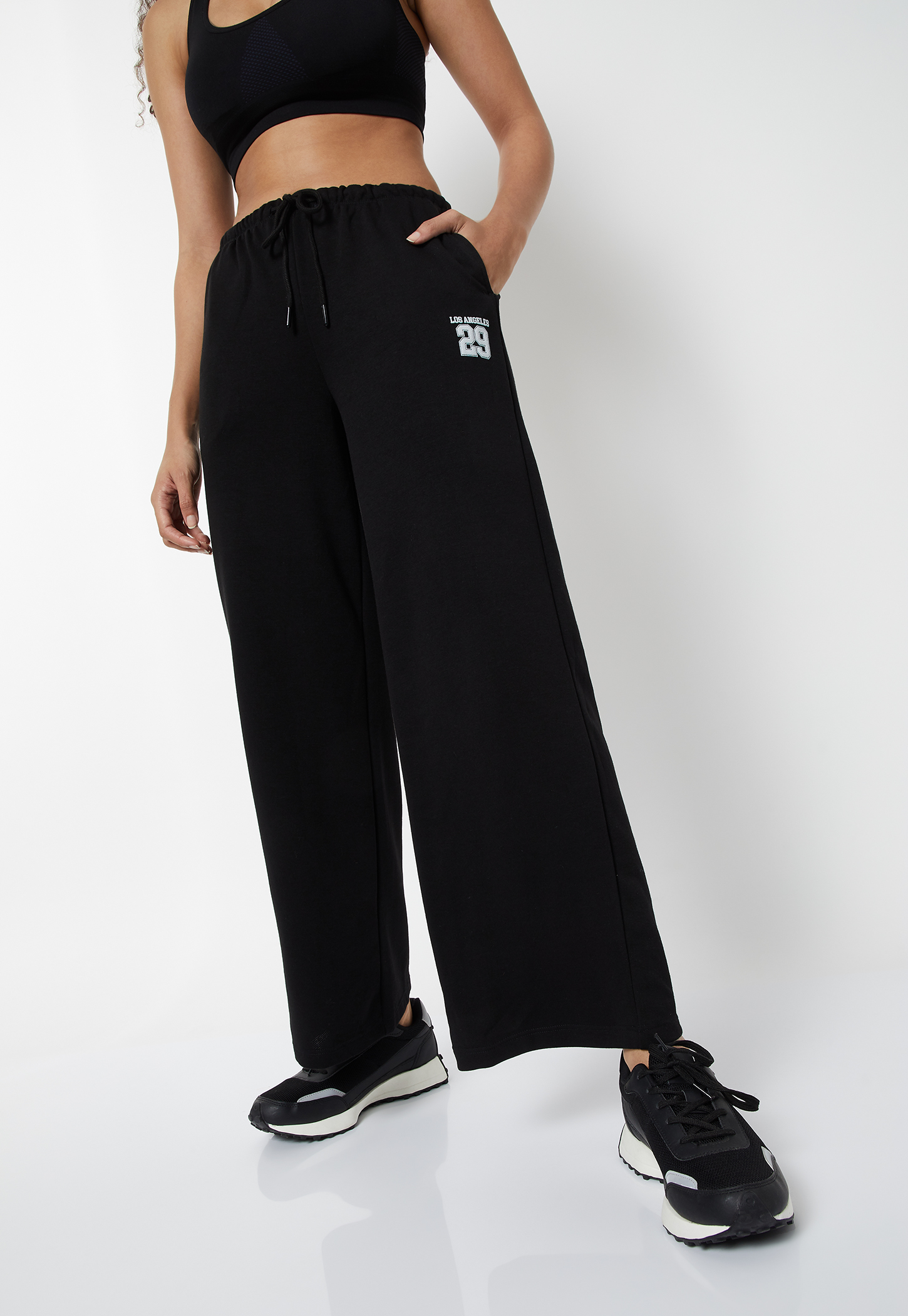 Women Textured Wide Leg Sports Track Pants-picture-45