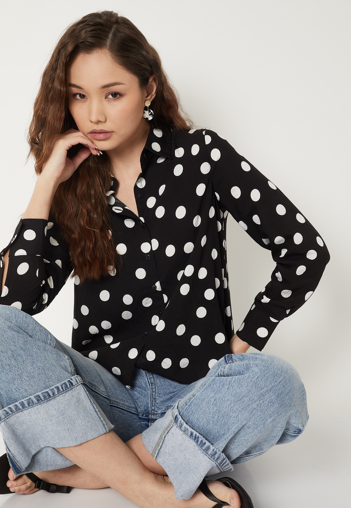 Women Bobby Print Shirt Top-image-5