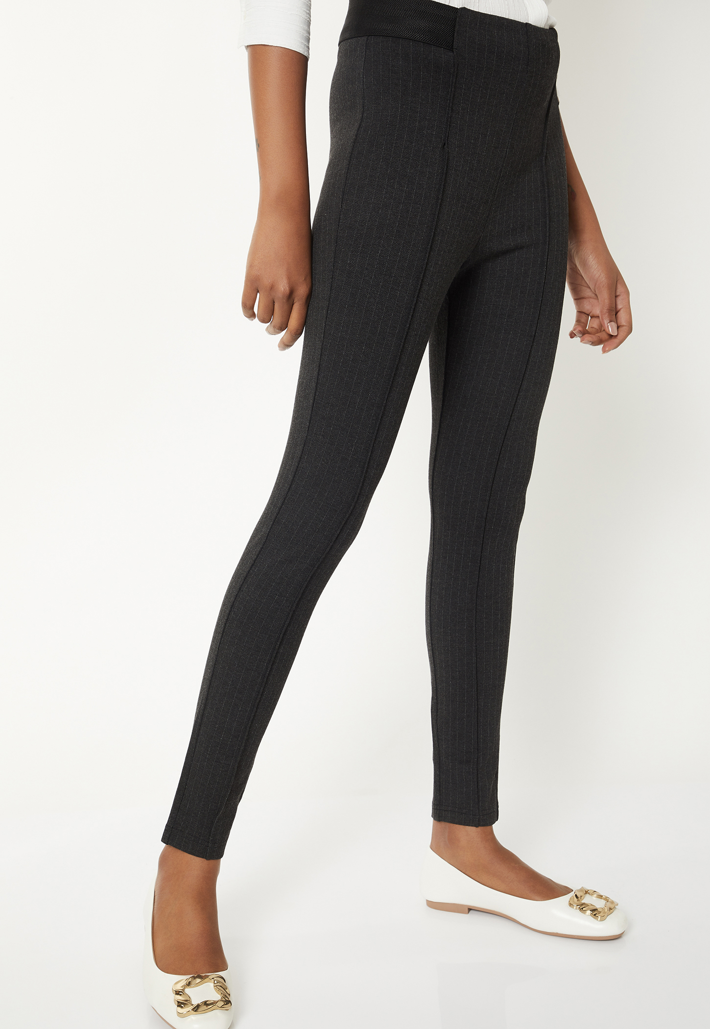 Women Striped Knit Treggings-picture-41