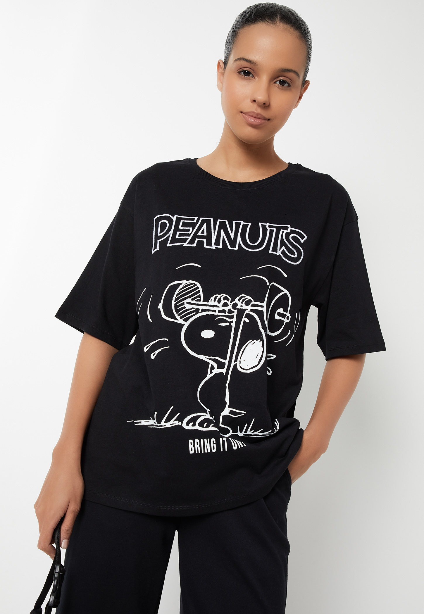 Women Snoopy Print Oversized Sports T-shirt-picture-14