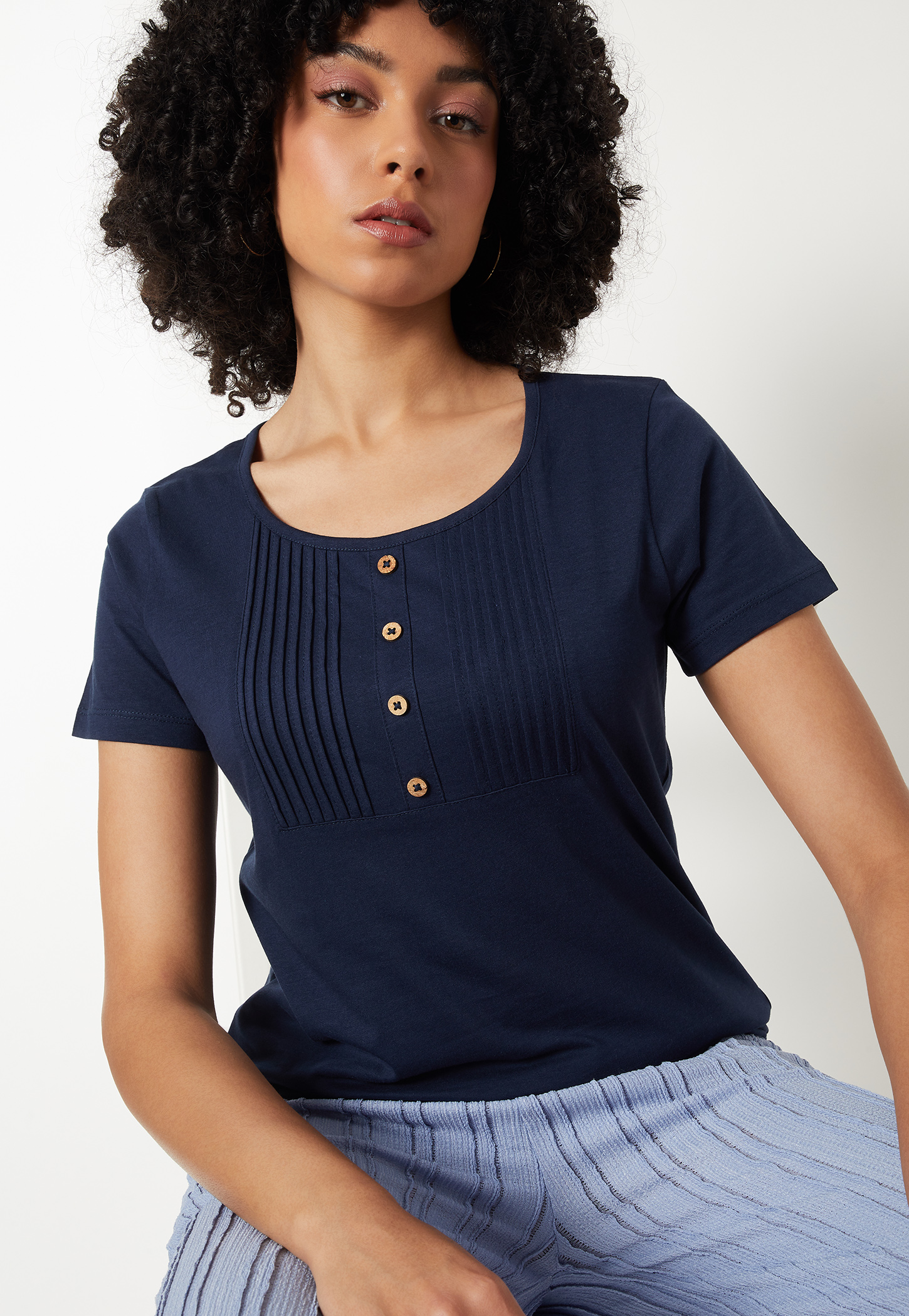 Women Pintuck Yoke Top-picture-48