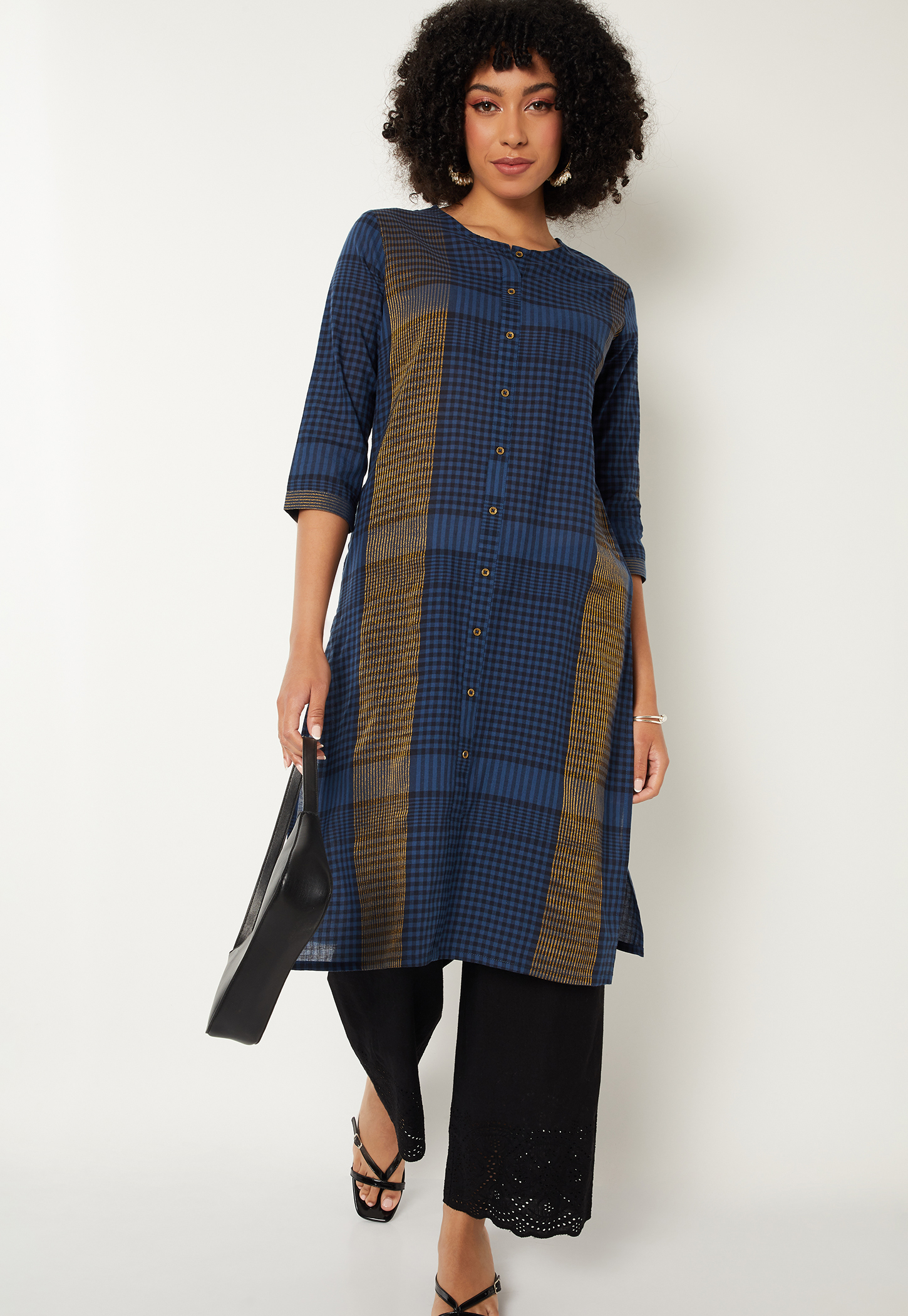 Women Checked Straight Kurta-picture-21