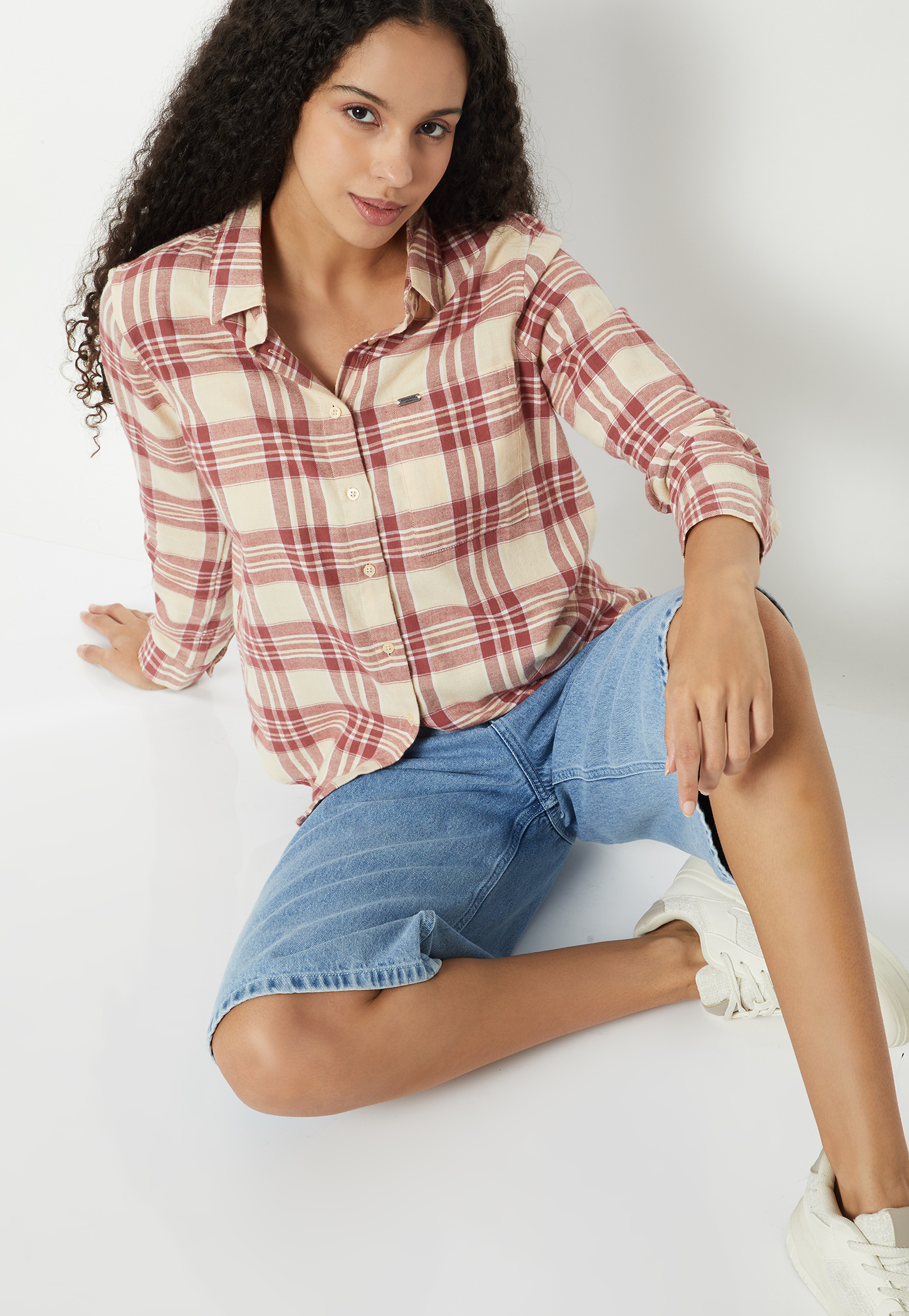 Women Checked Oversized Shirt-picture-11