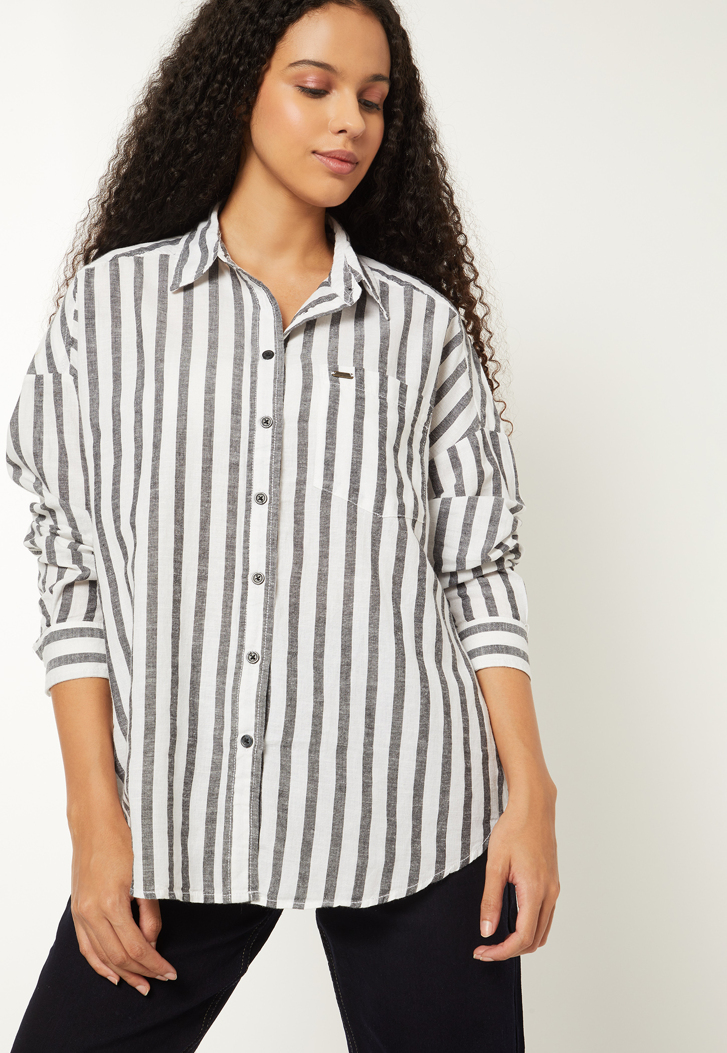 Women Striped Oversized Shirt-picture-47