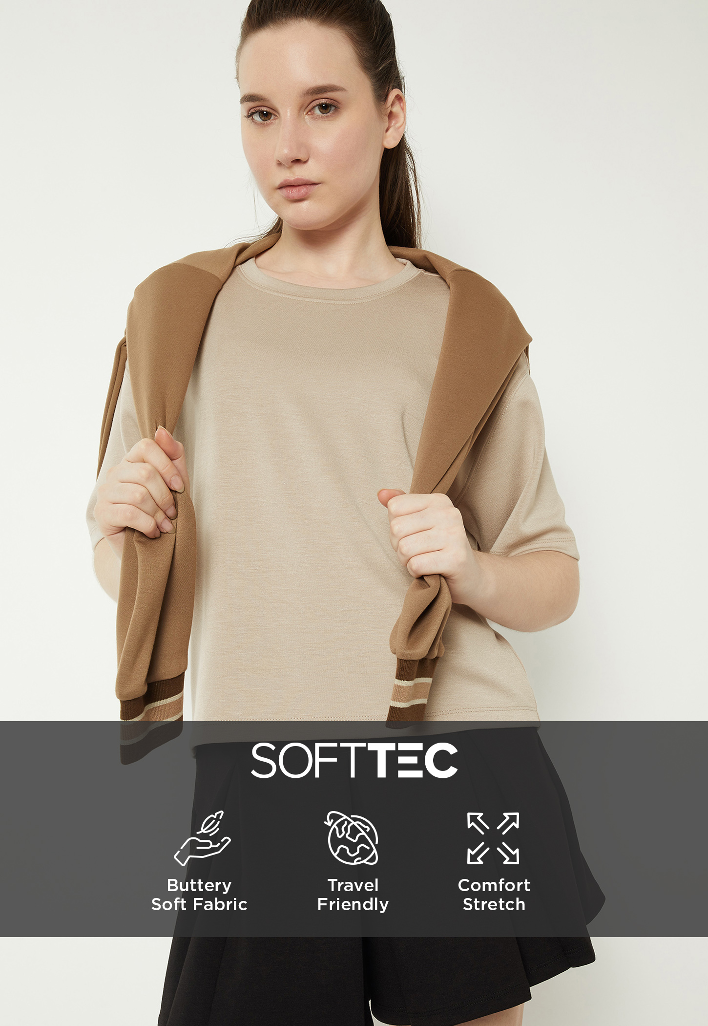 Women Solid Buttersoft Boxy Fit Sports T-shirt-picture-31