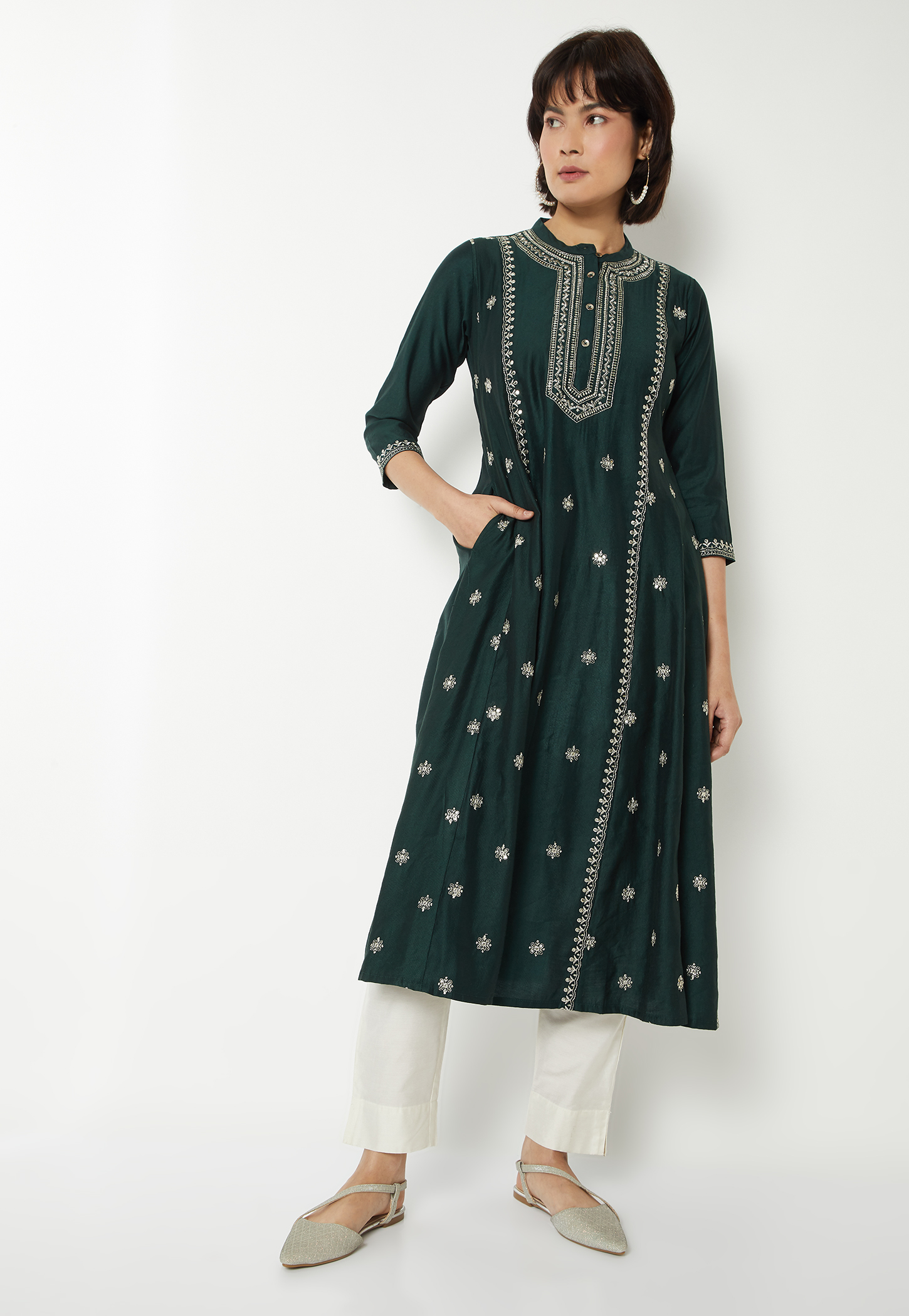 Women Embroidered A-line Kurta-picture-50