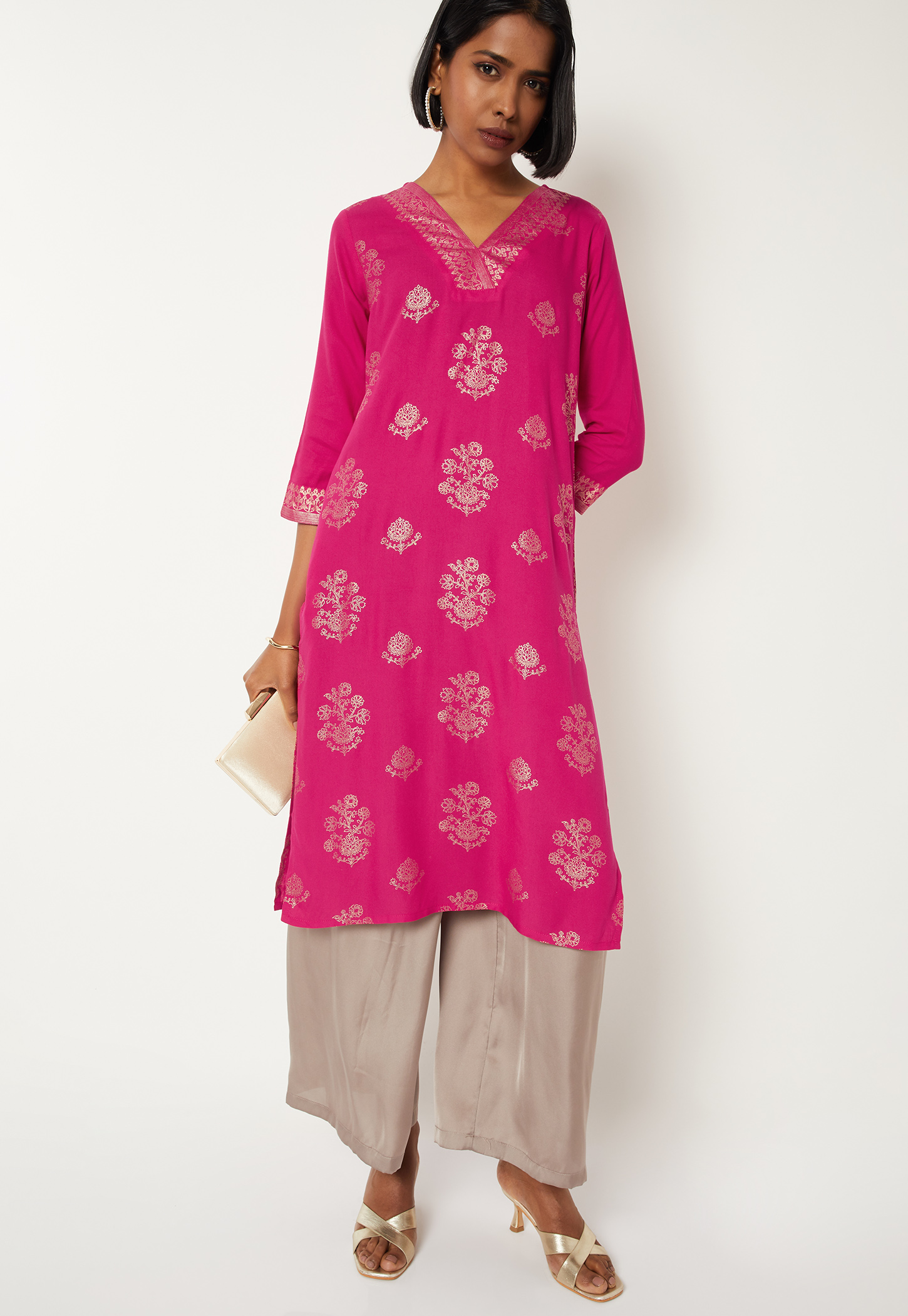 Women Foil Print Straight Kurta-picture-54