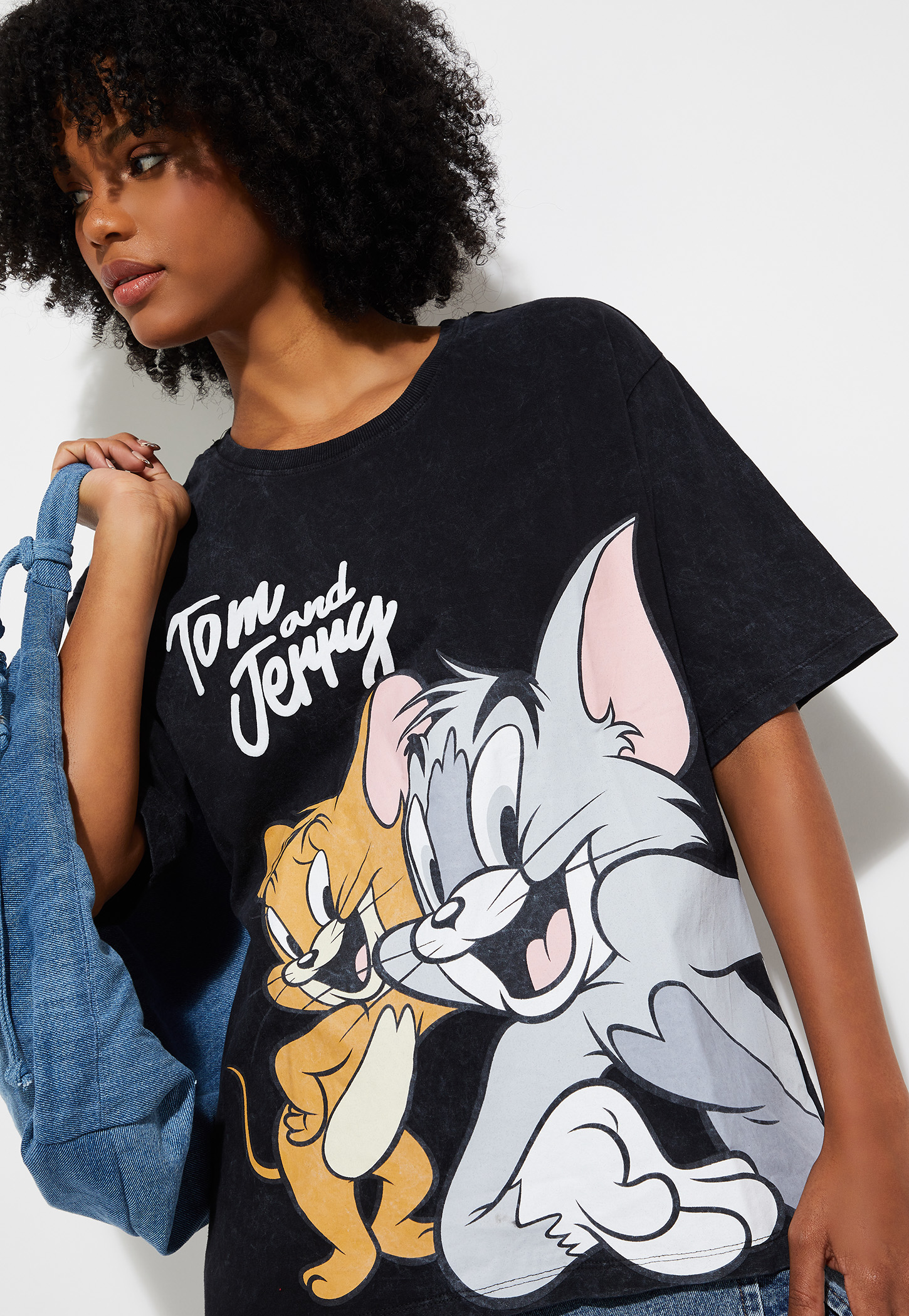 Women Tom & Jerry Print Oversized T-shirt-picture-27