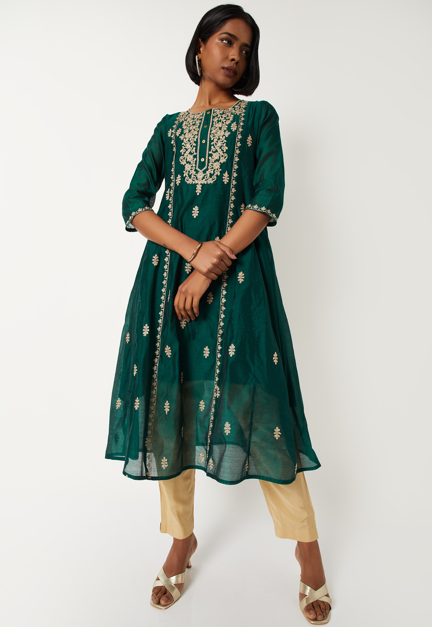 Women Embroidered A-line Kurta-picture-48