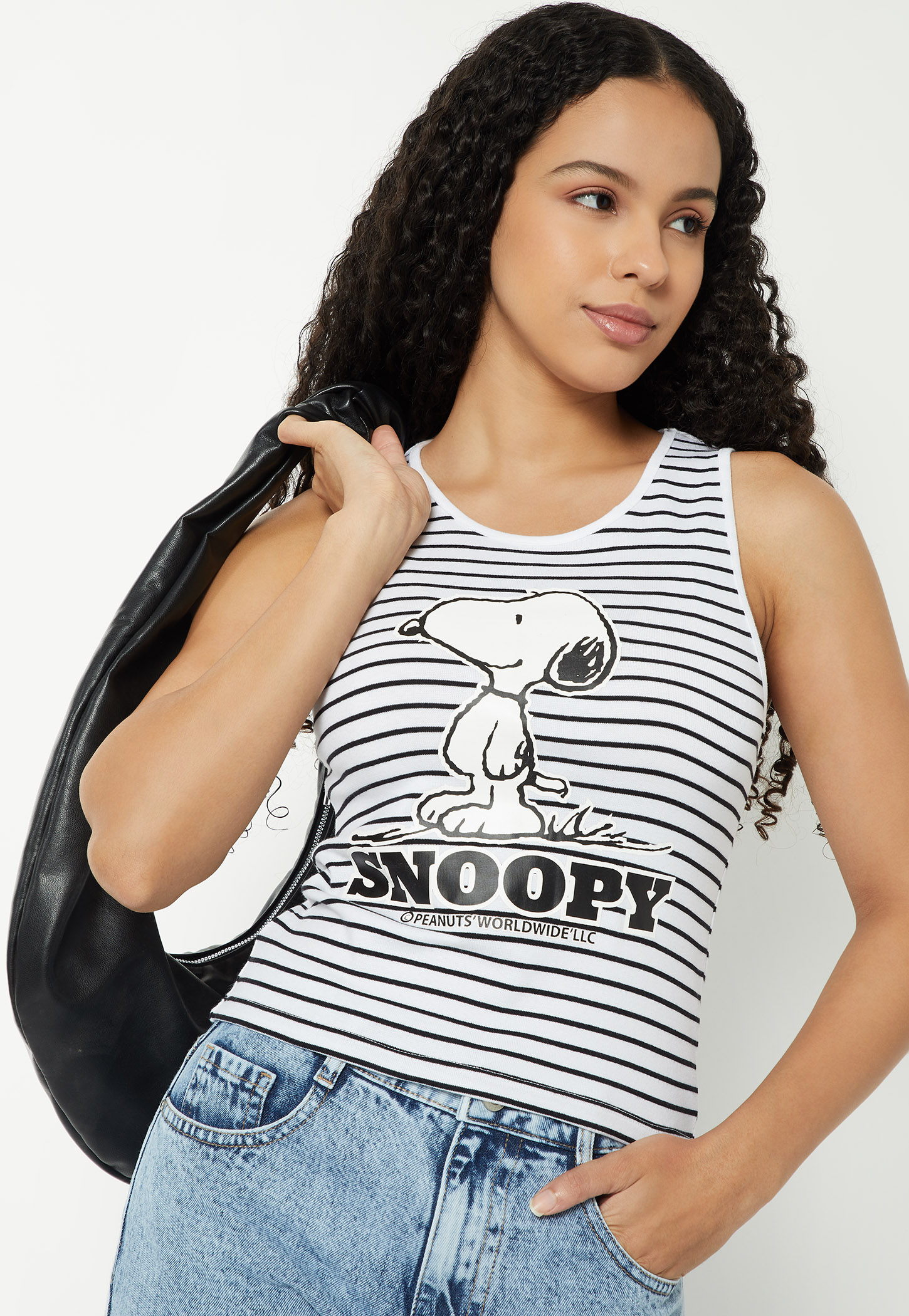 Women Striped Snoopy Tank Top-picture-39