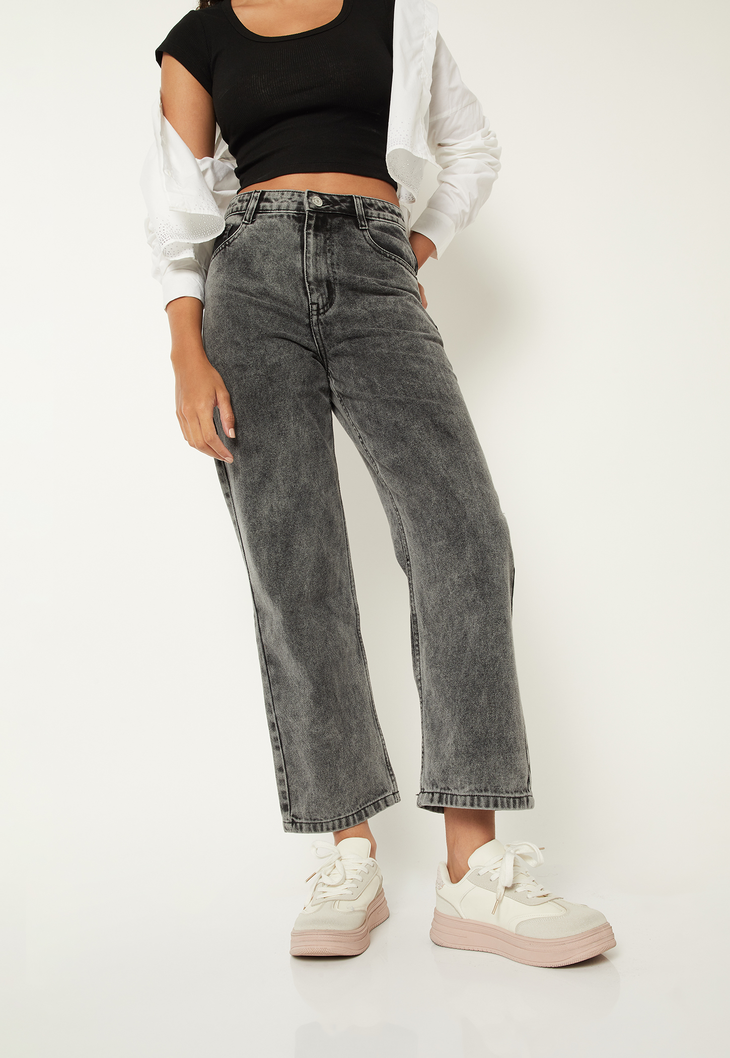 Women Washed Straight Fit Jeans-picture-30