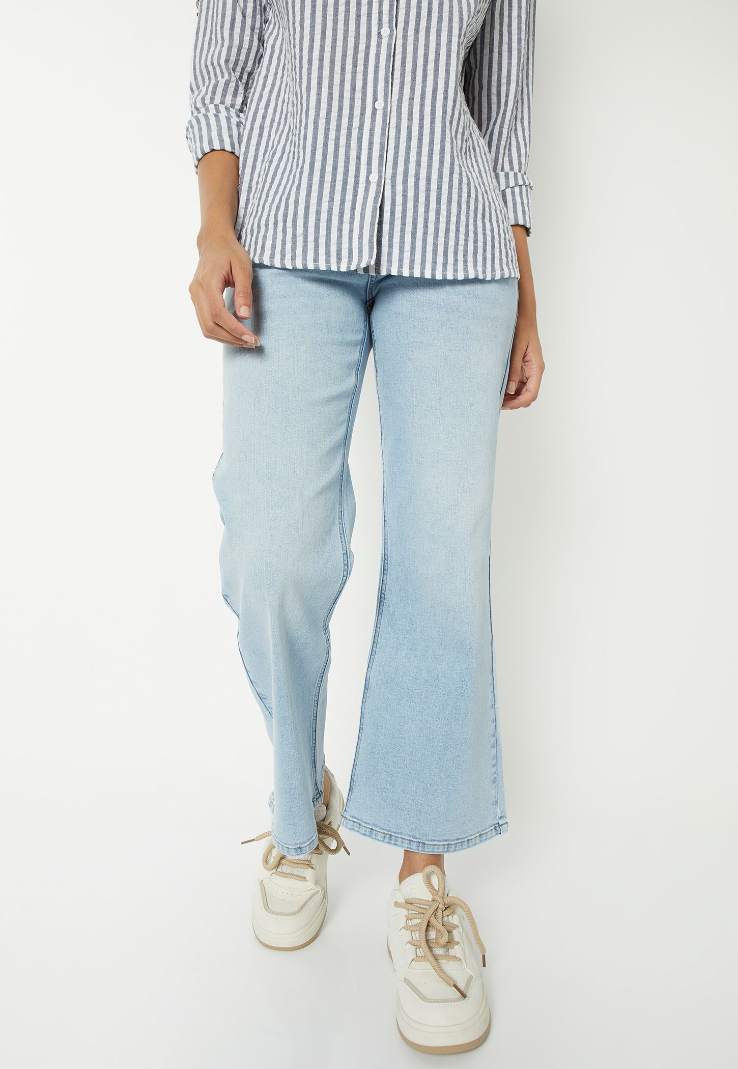 Women Washed Kick Flared Jeans-picture-38