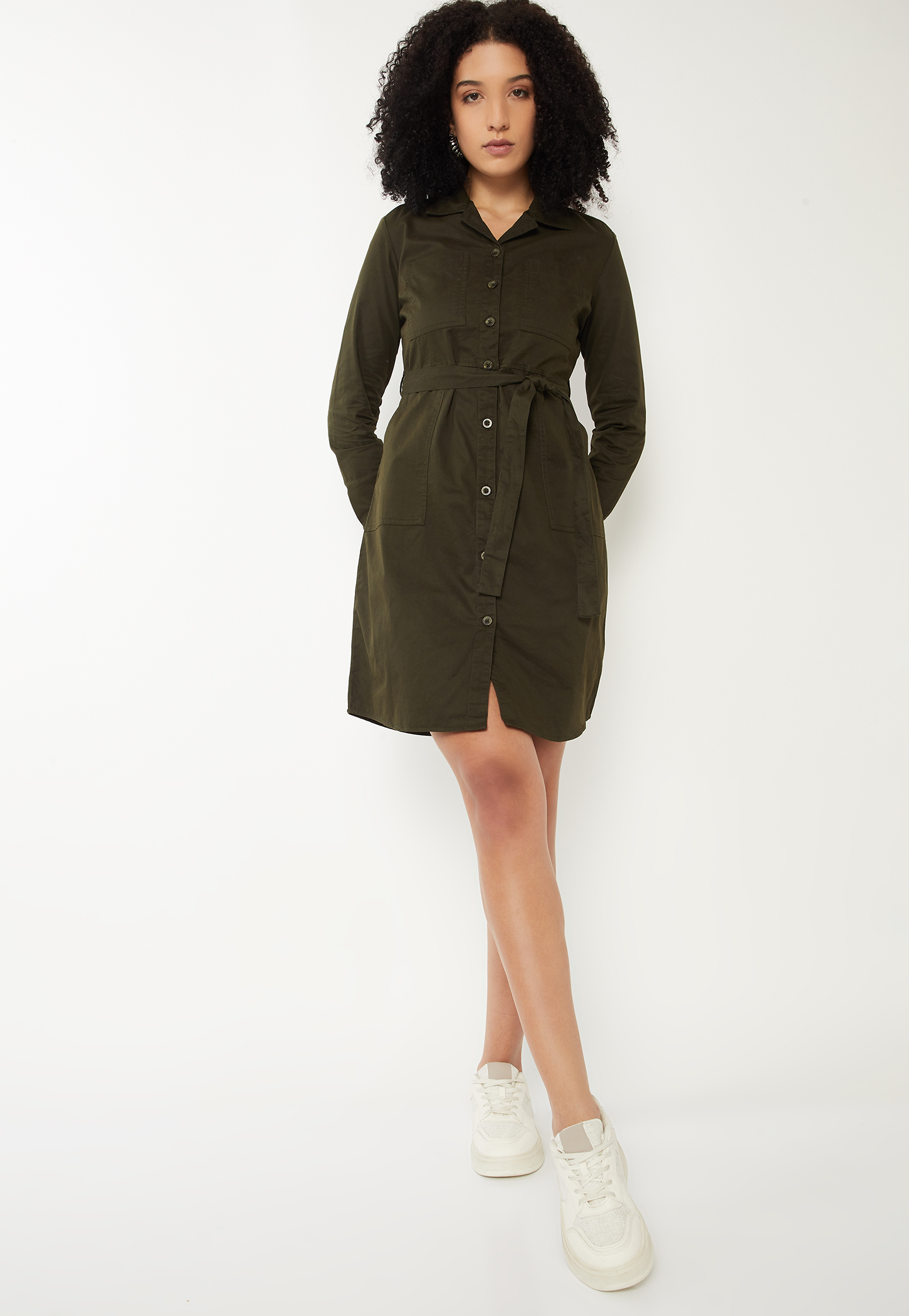 Women Solid Shirt Dress-picture-40