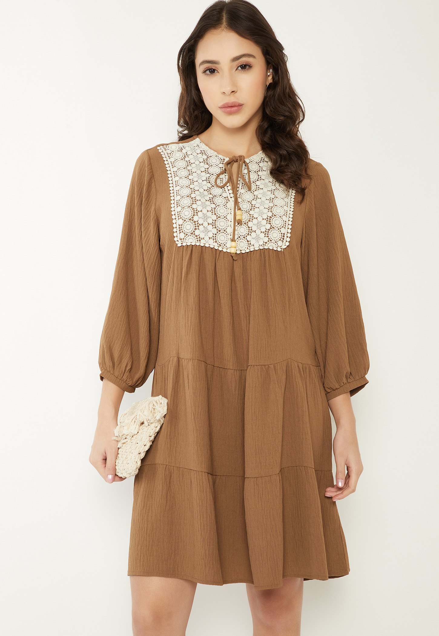 Women Crochet Yoke Tunic-image-6