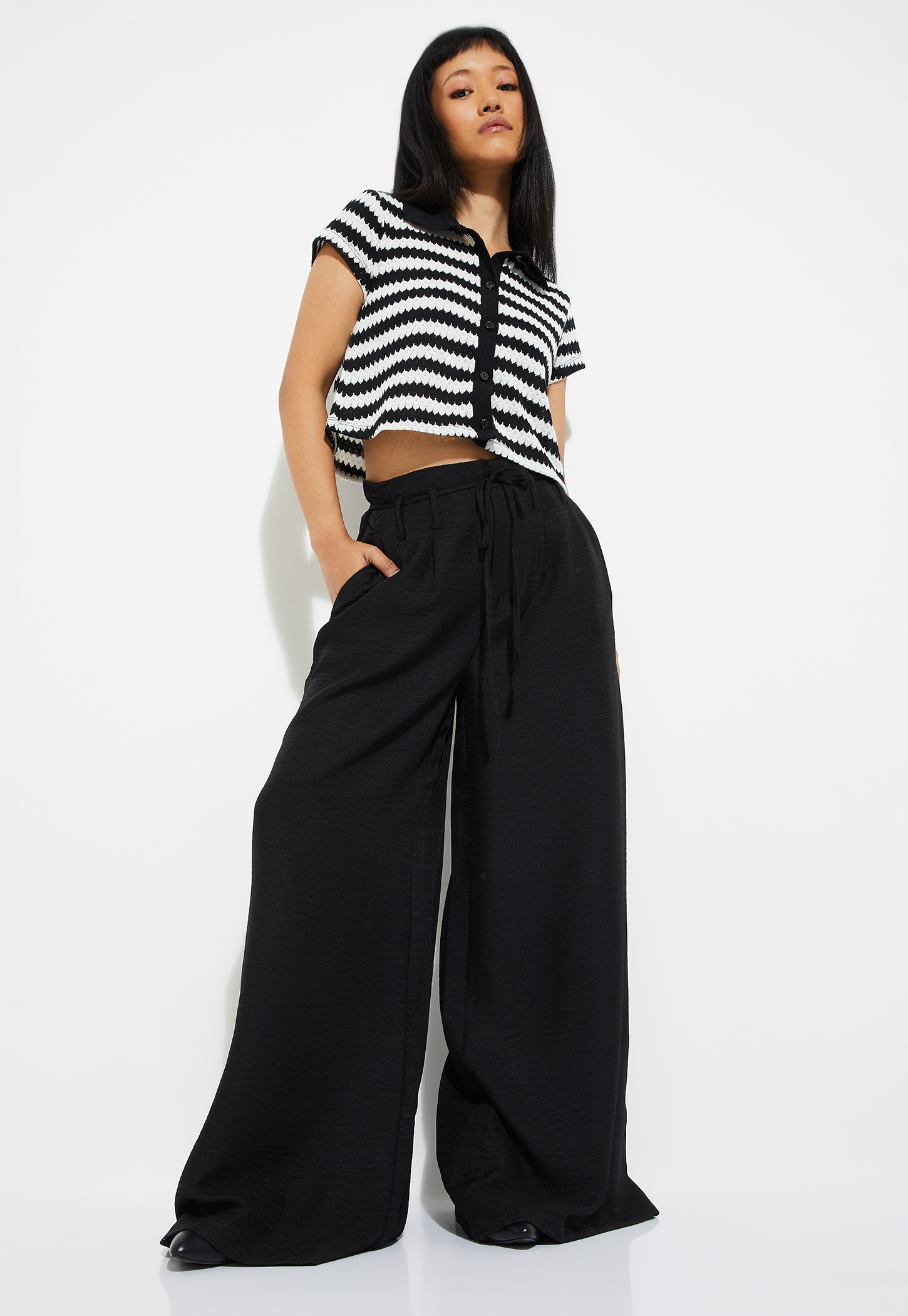 ALAYA F x URB_N Women Pleated Front Wide Leg Trousers-picture-24