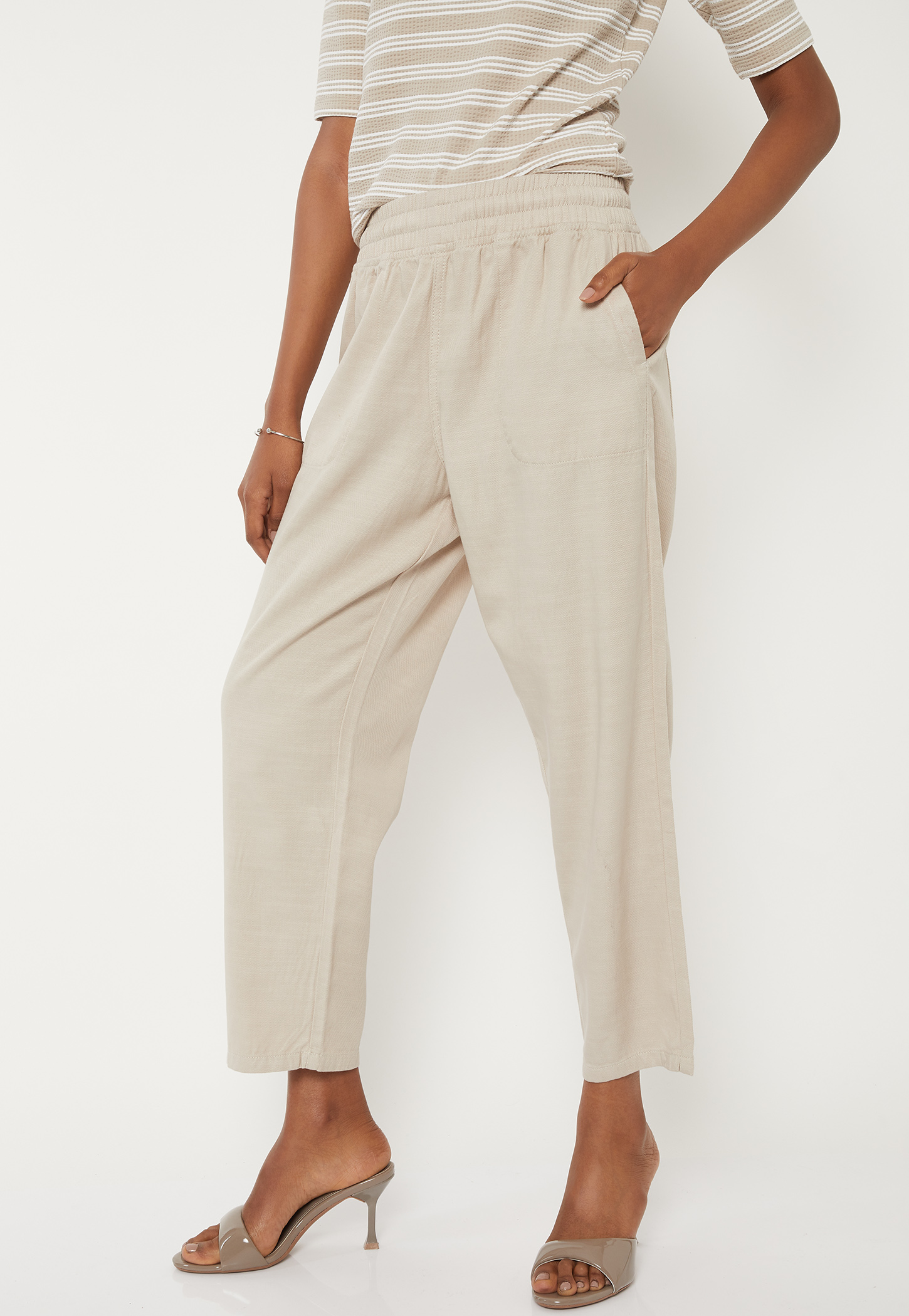 Women Solid Ankle Length Trousers-picture-29