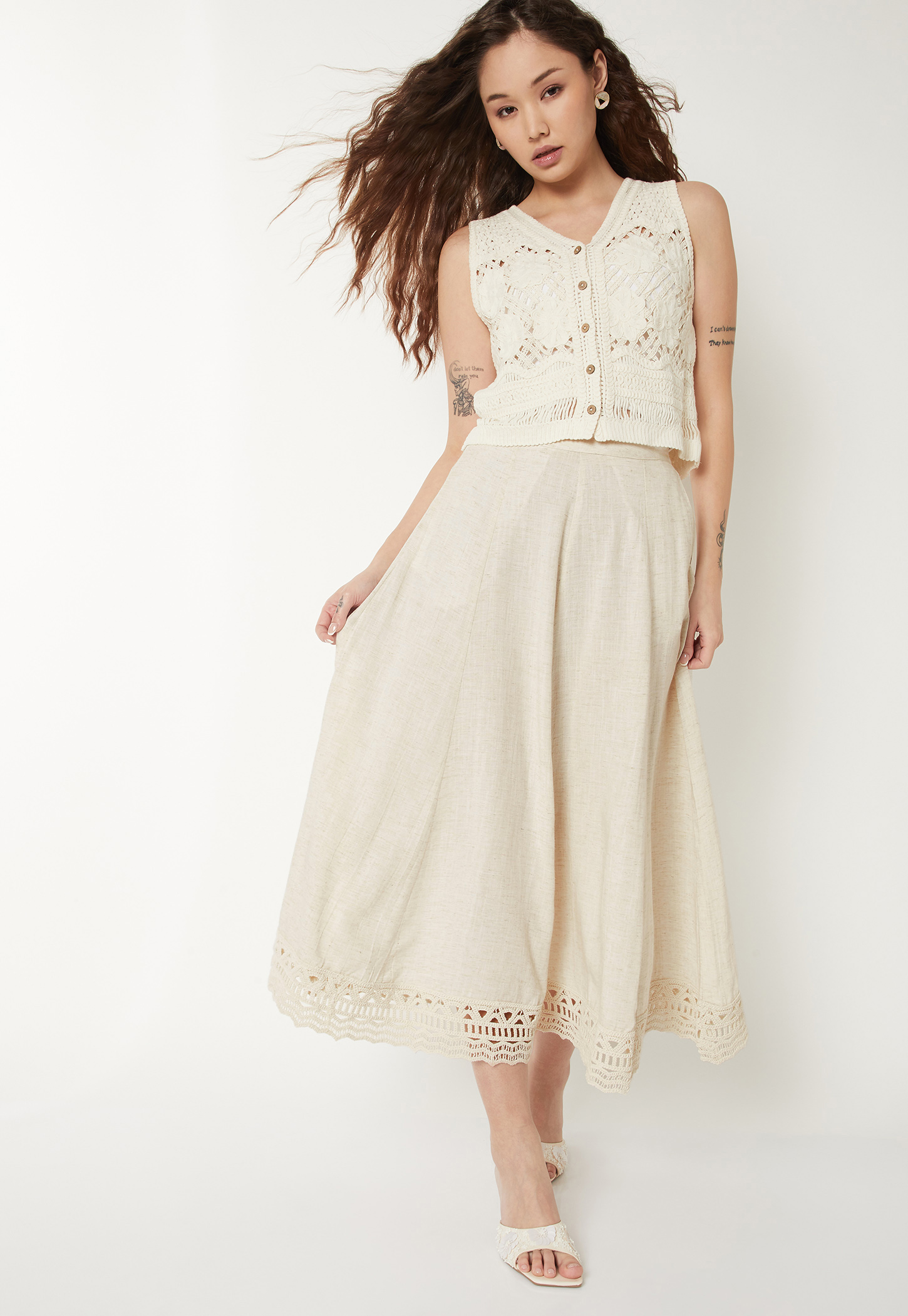 Women Solid Skirt-image-2