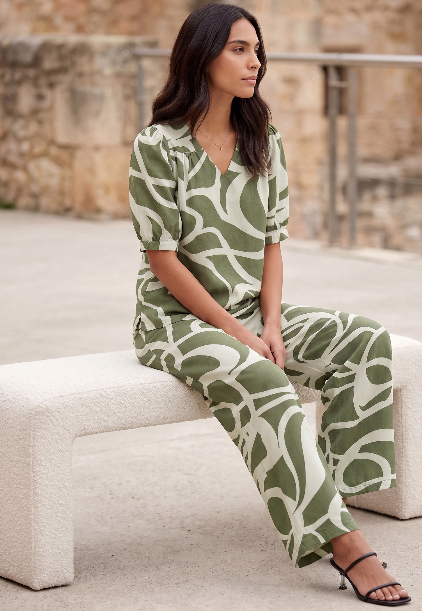 Women Printed Loose Fit Trousers-picture-30