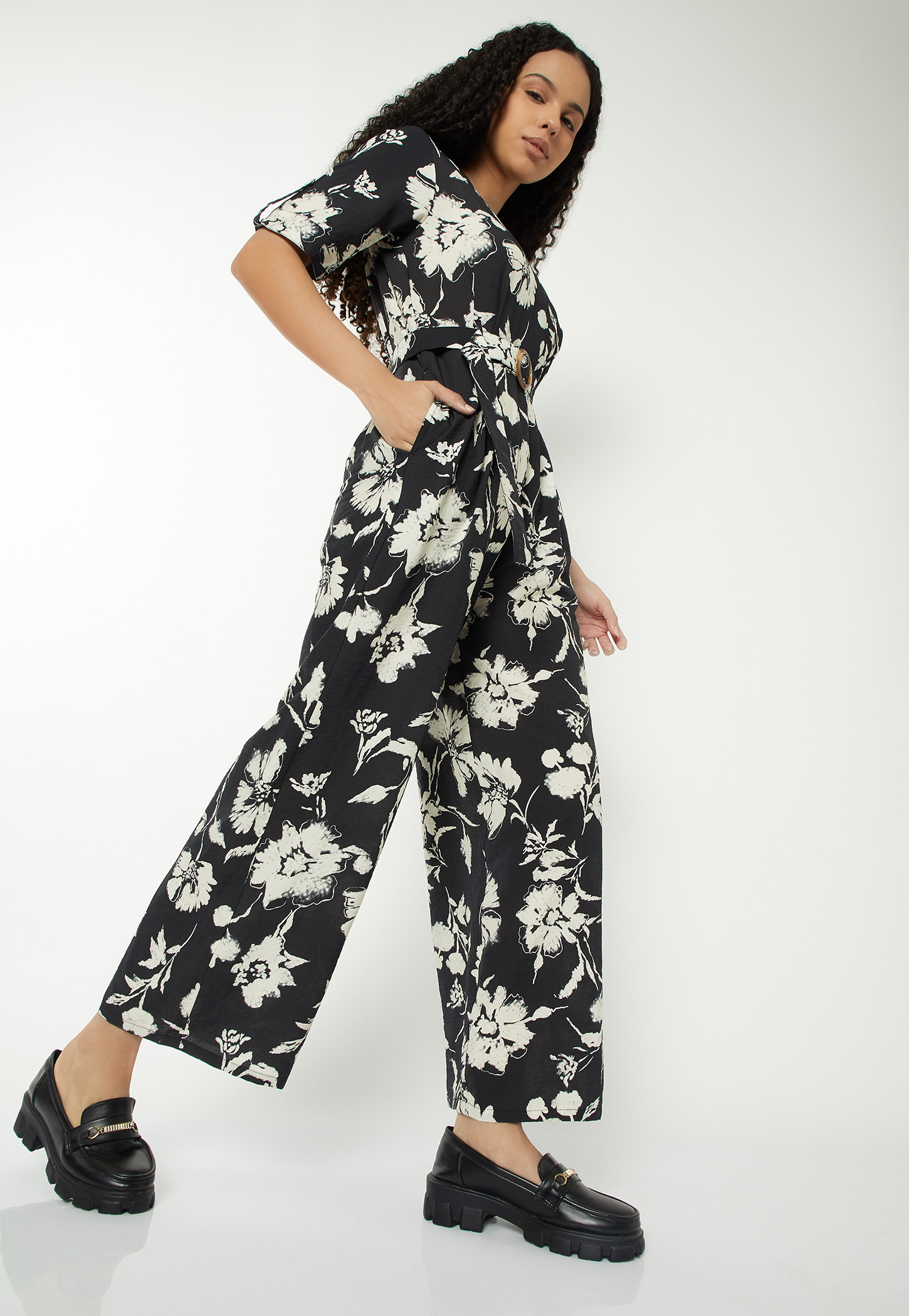 Women Floral Print Jumpsuit-image-9