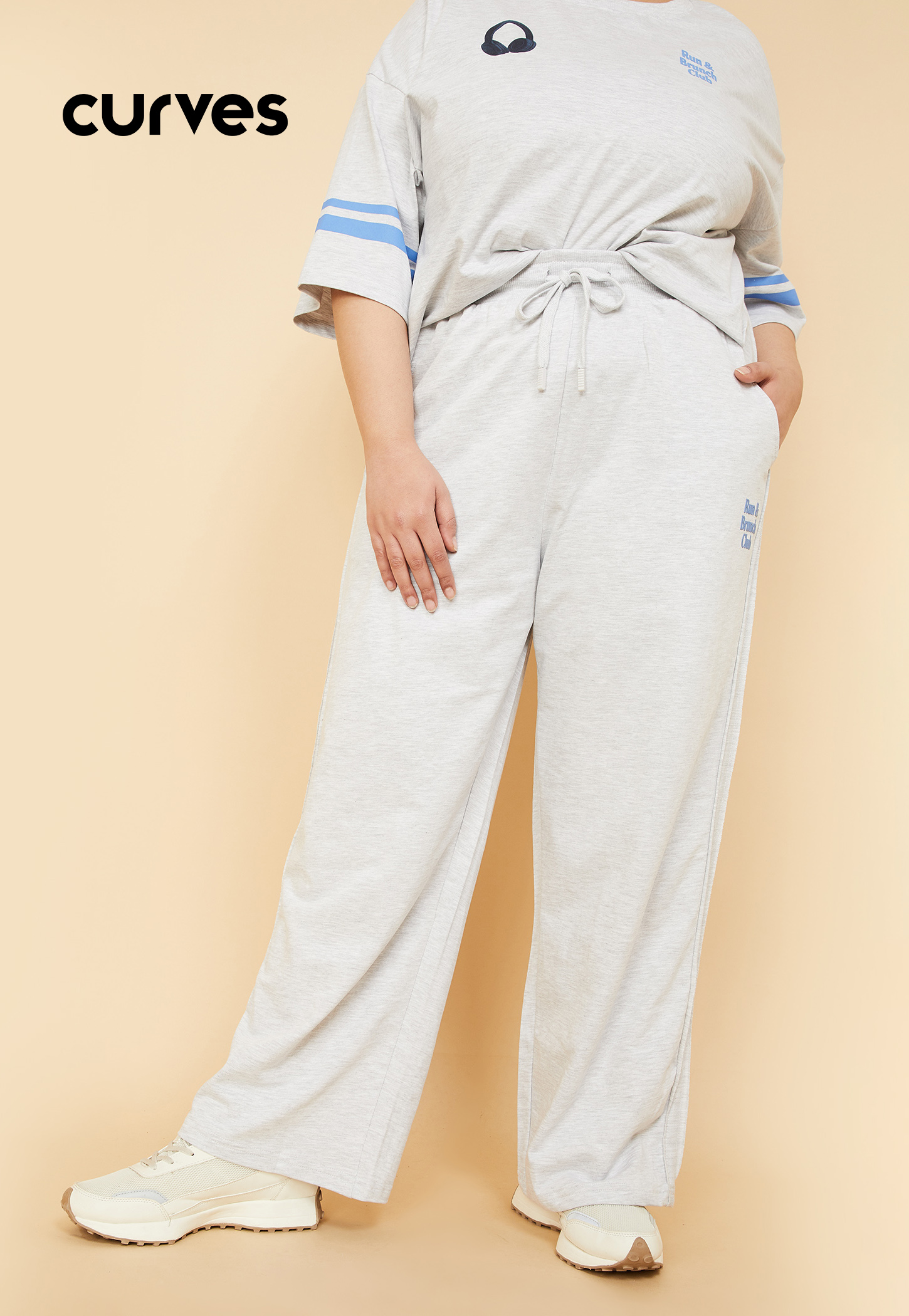 Women Heathered Wide Leg Sports Trackpants-picture-21
