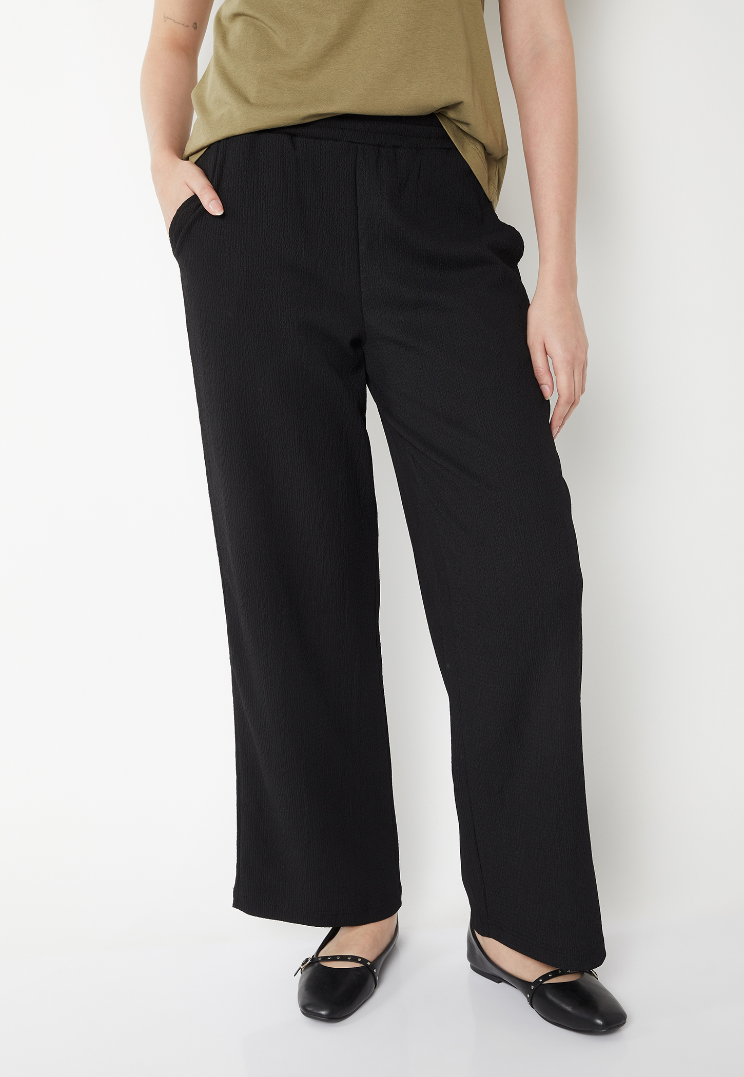 Women Solid Wide Leg Trousers-image-21