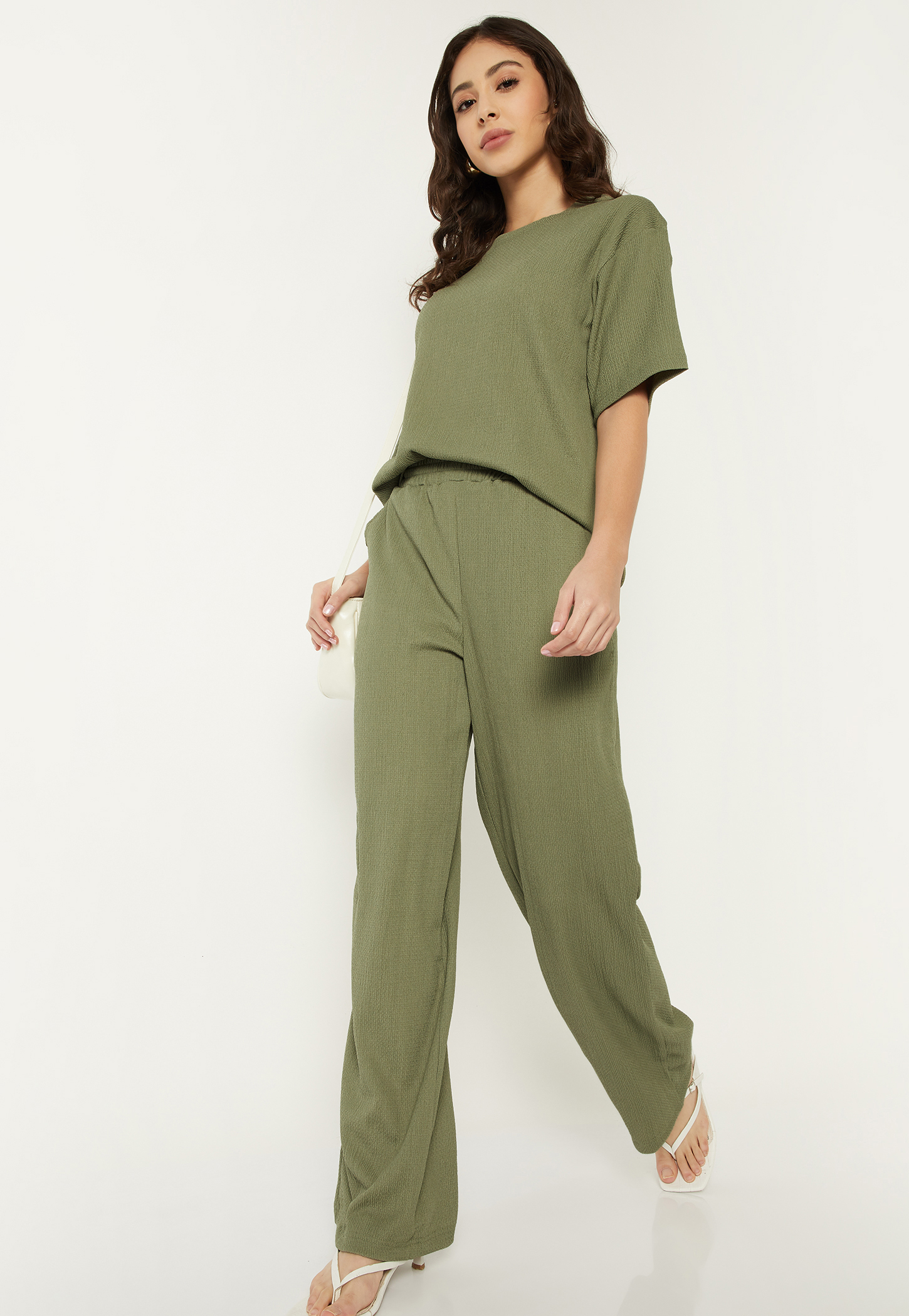 Women Textured Trousers-picture-14