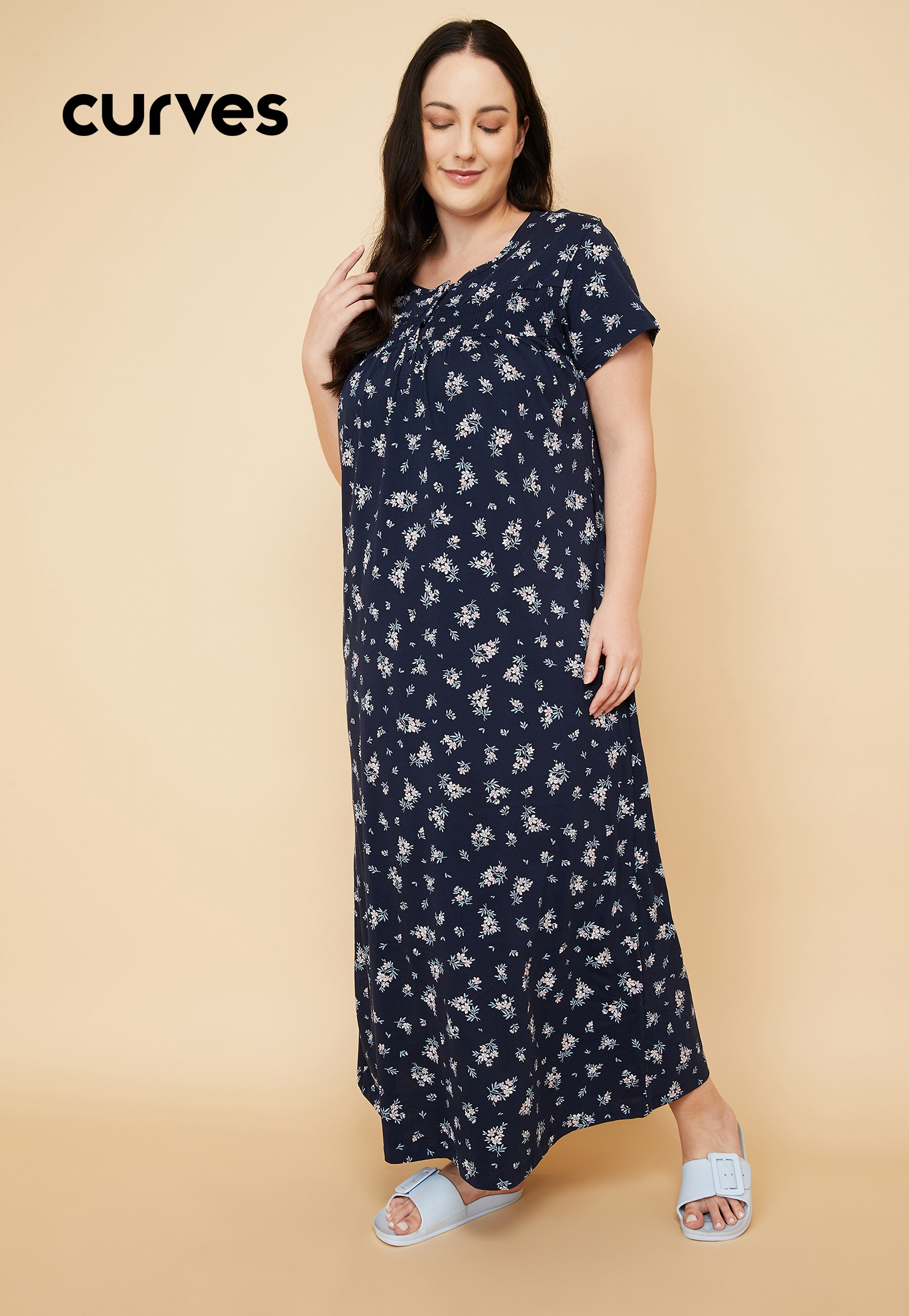 Women Floral Print Night Gown-picture-37