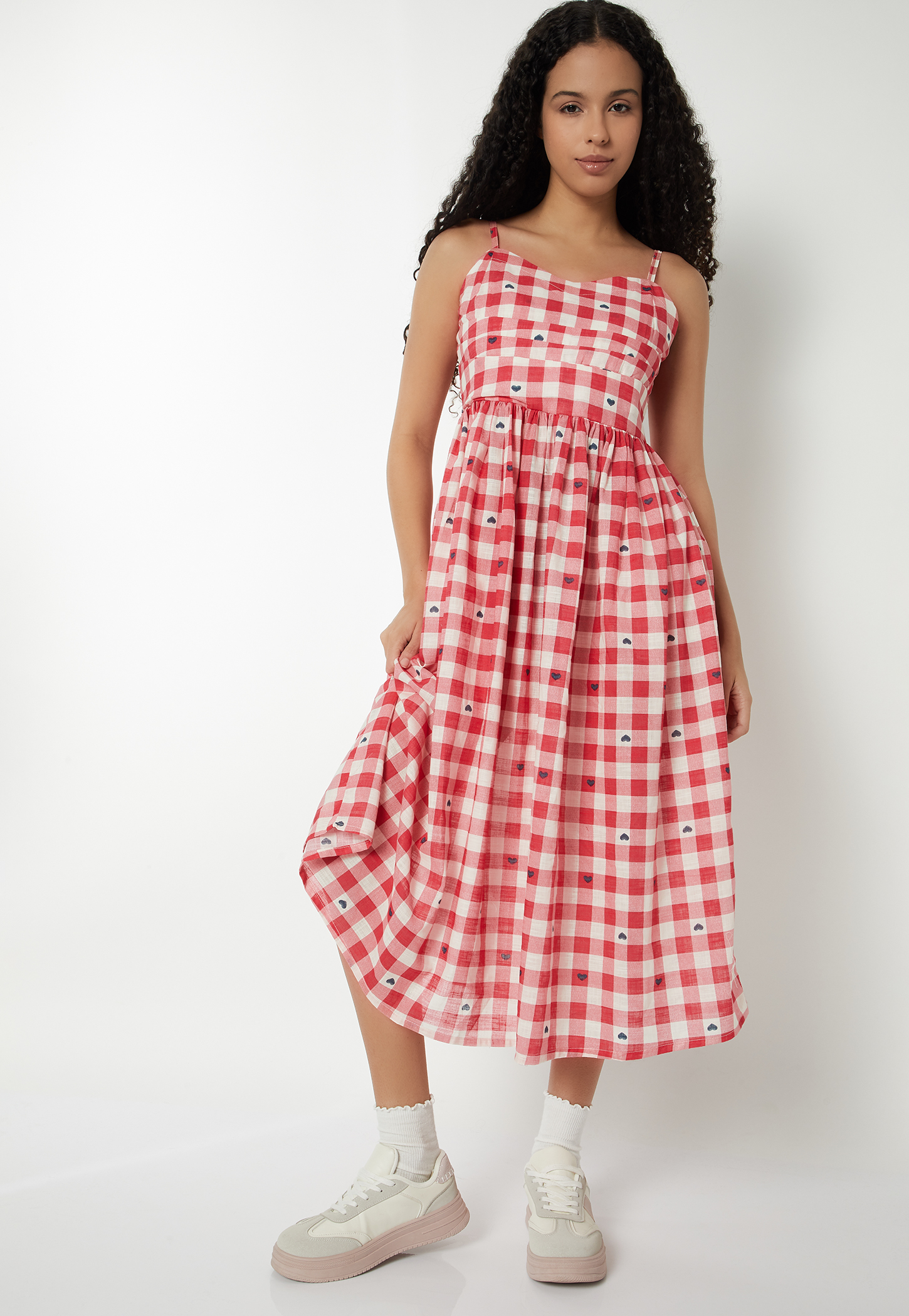 Women Checked Midi Dress-picture-37