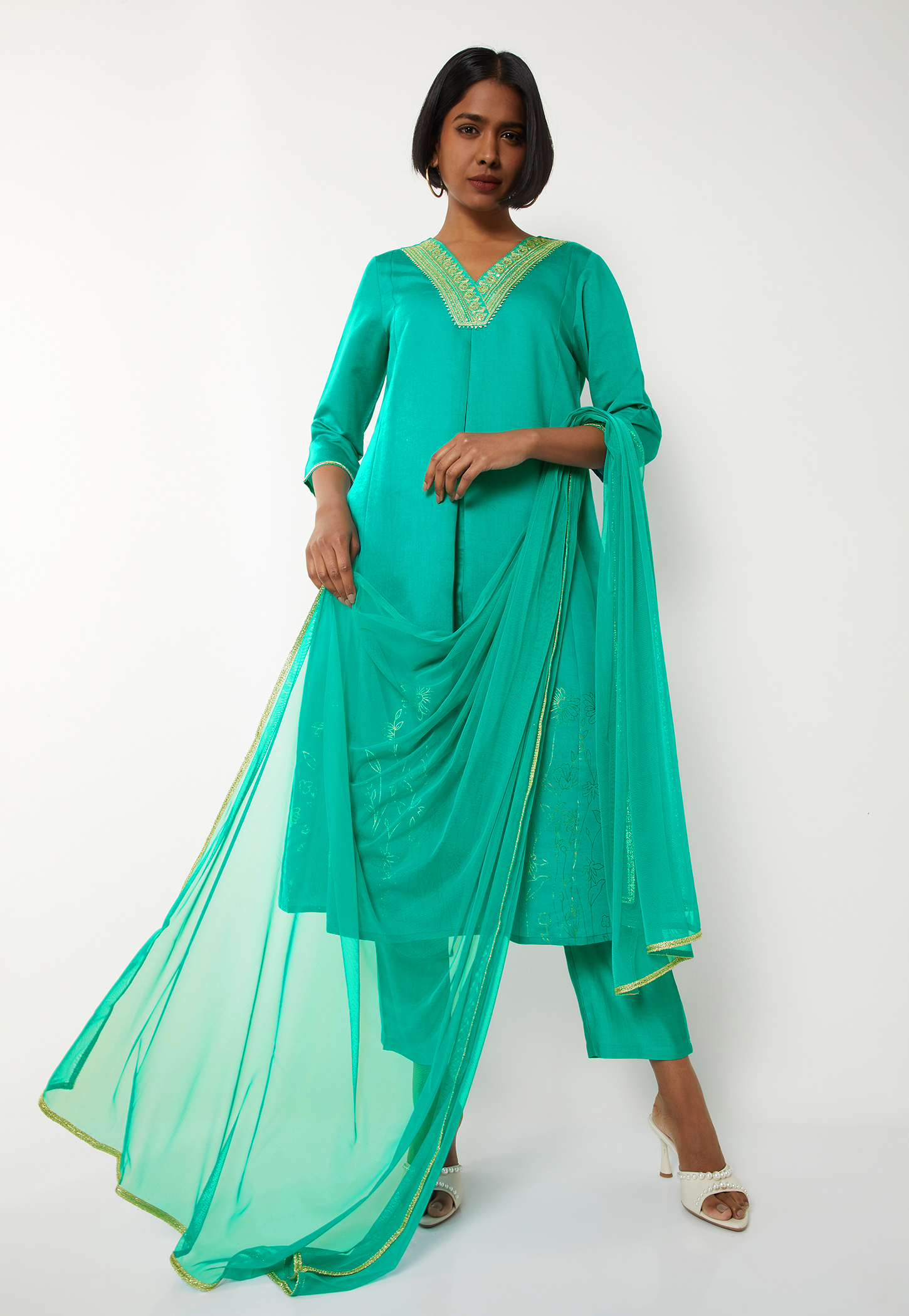 Women Embroidered A-line Kurta Set-picture-10