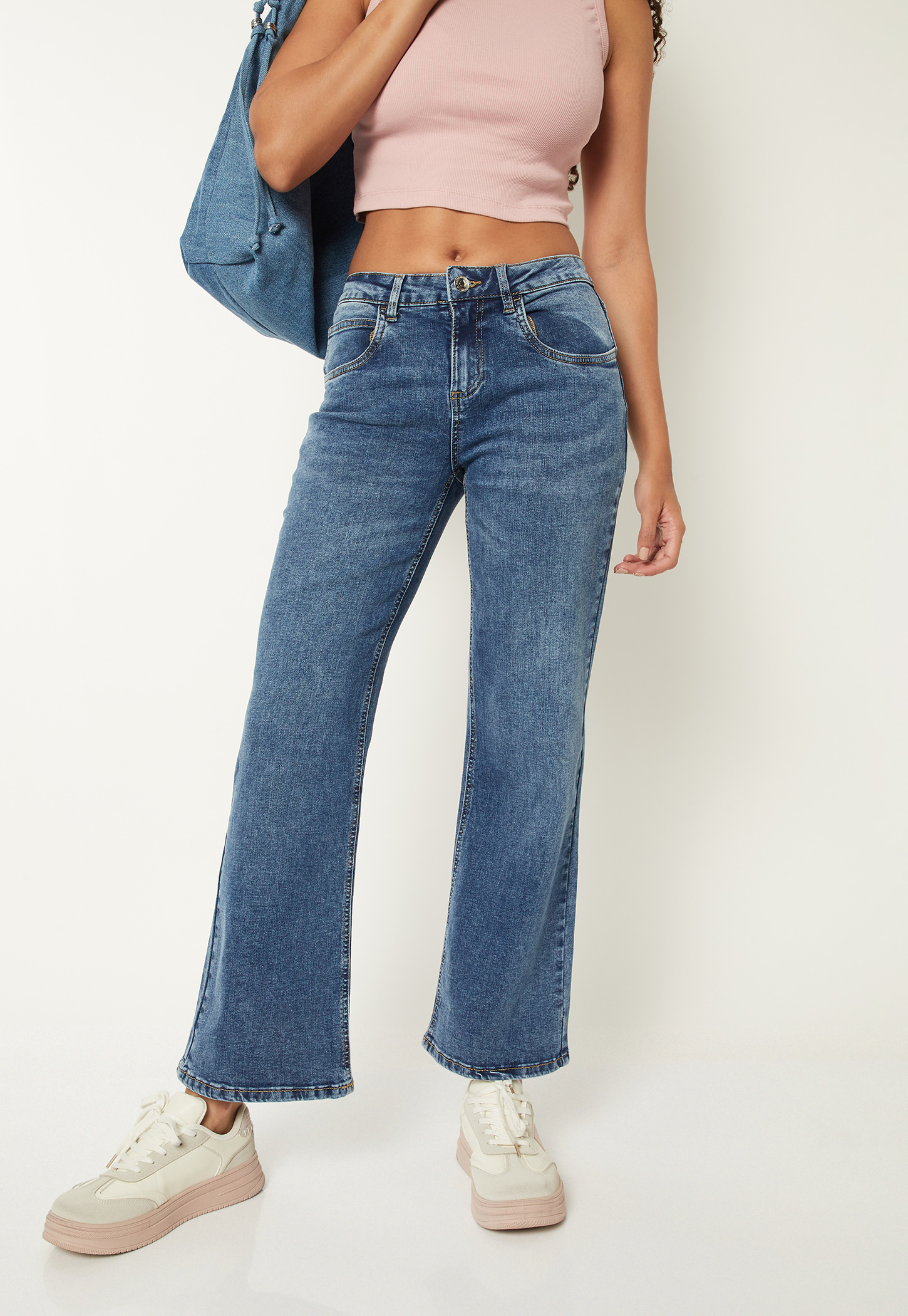 Women Washed Flare Jeans-picture-43