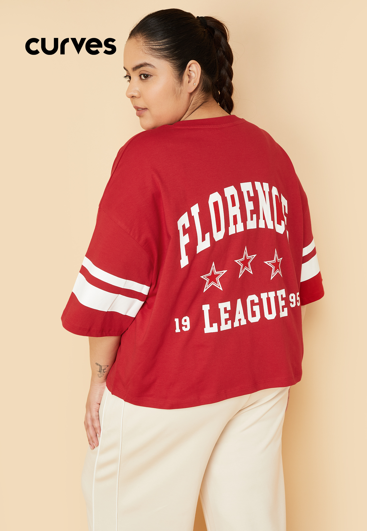 Women Printed Boxy Fit Sports T-shirt-image-10