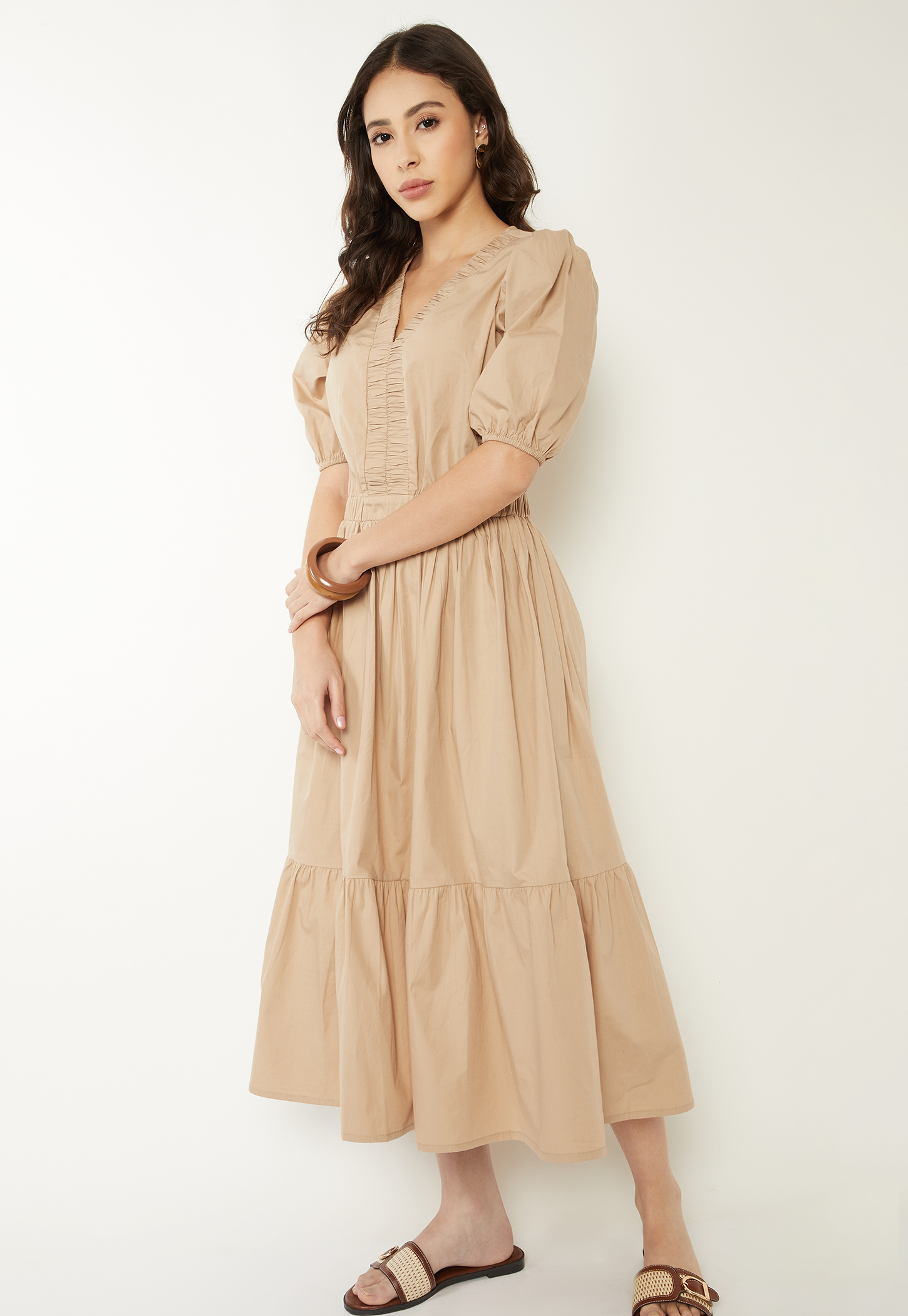 Women Solid Fit & Flare Dress-image-15