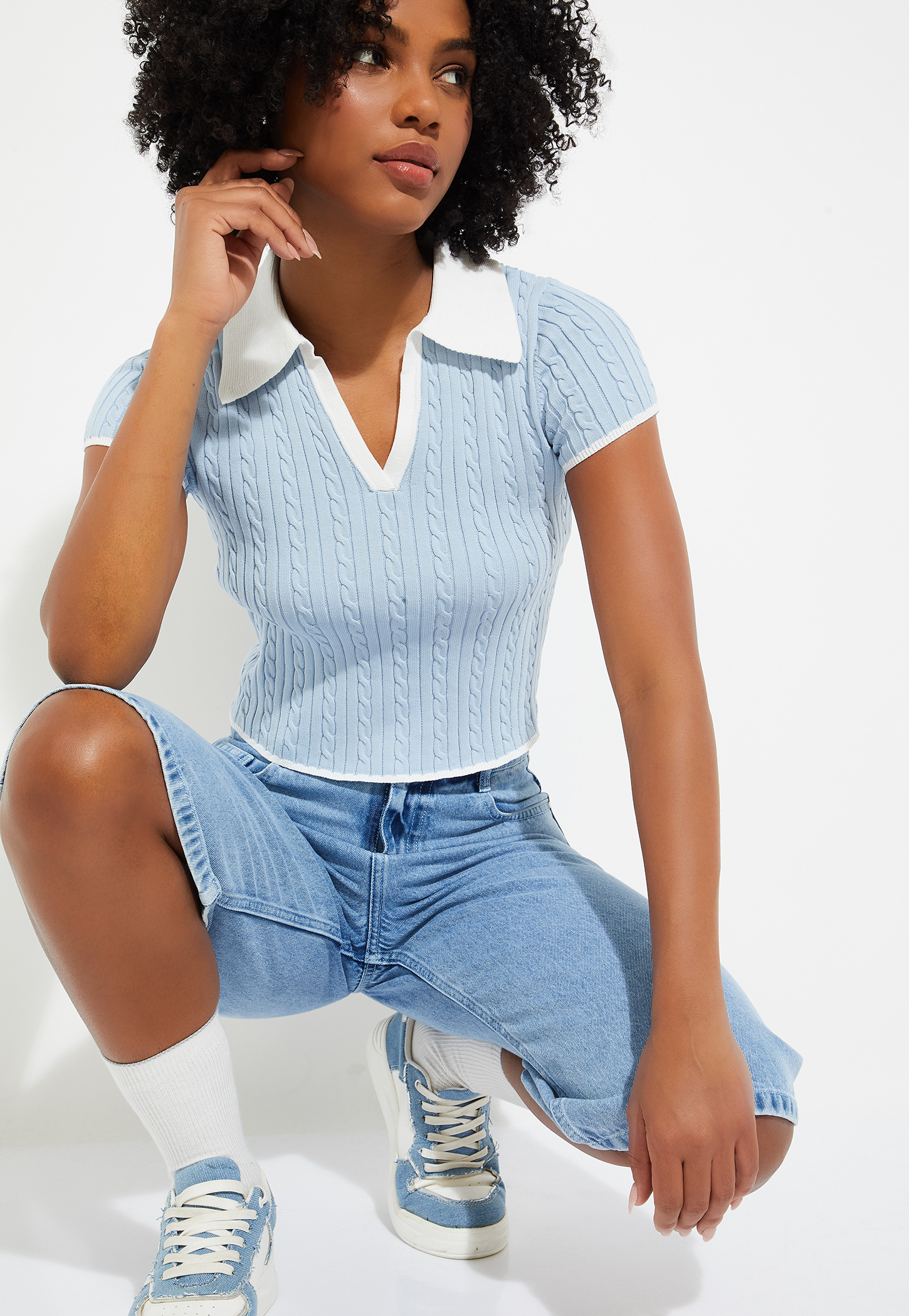 URB_N Women Knit Johnny Collar T-shirt-picture-26