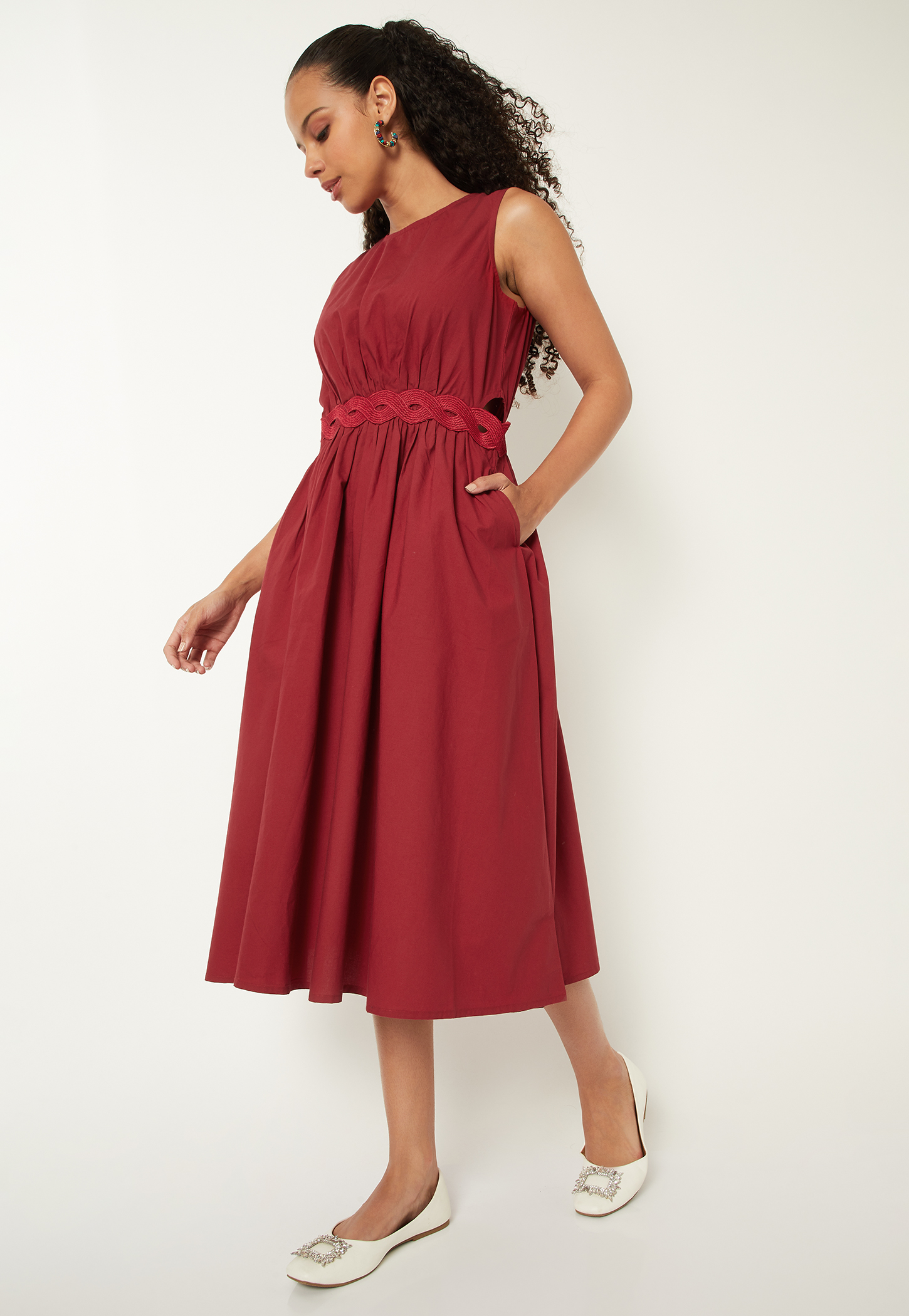 Women Solid A-line Dress-picture-28