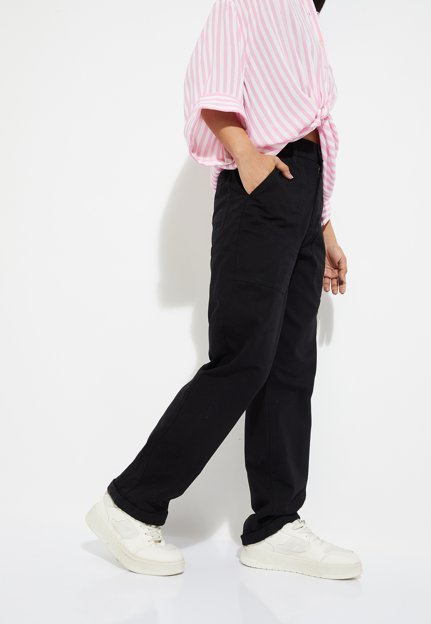 URB_N Women Solid Carpenter Trousers-picture-30