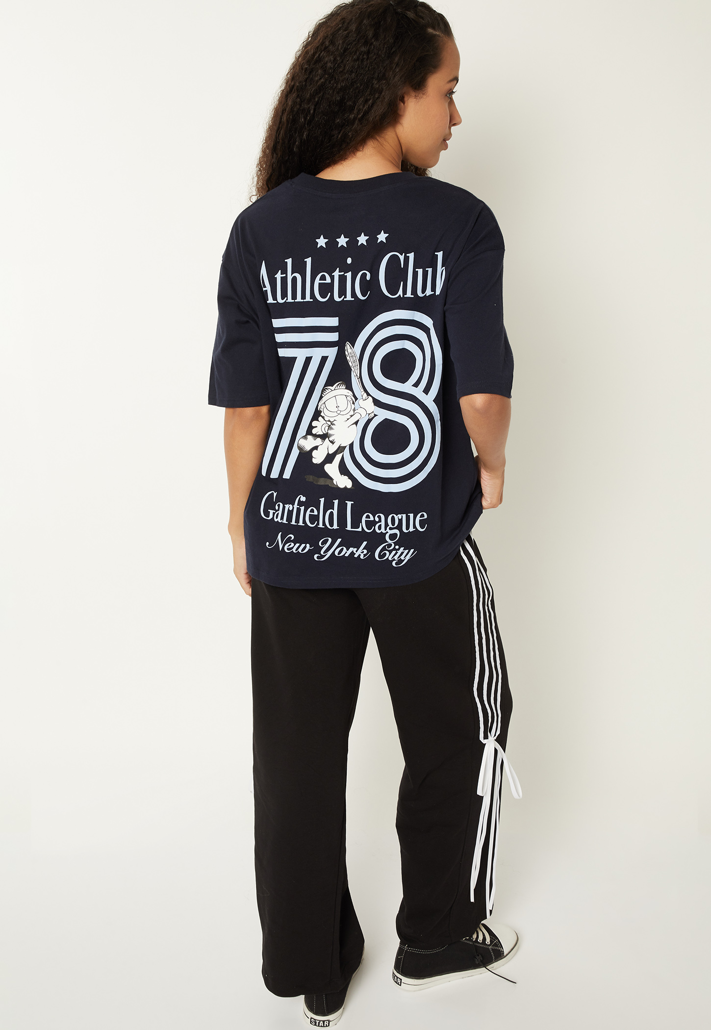 Women Back Garfield Print Sports T-shirt-picture-16