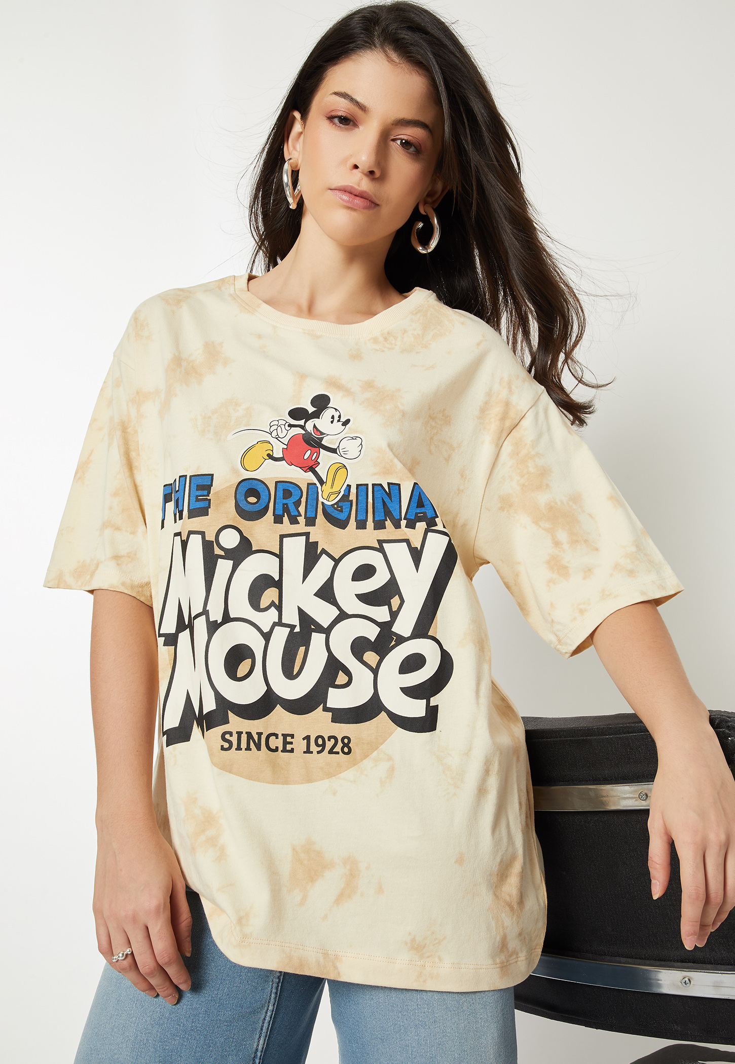 Women Mickey Mouse Print Oversized T-shirt-picture-44