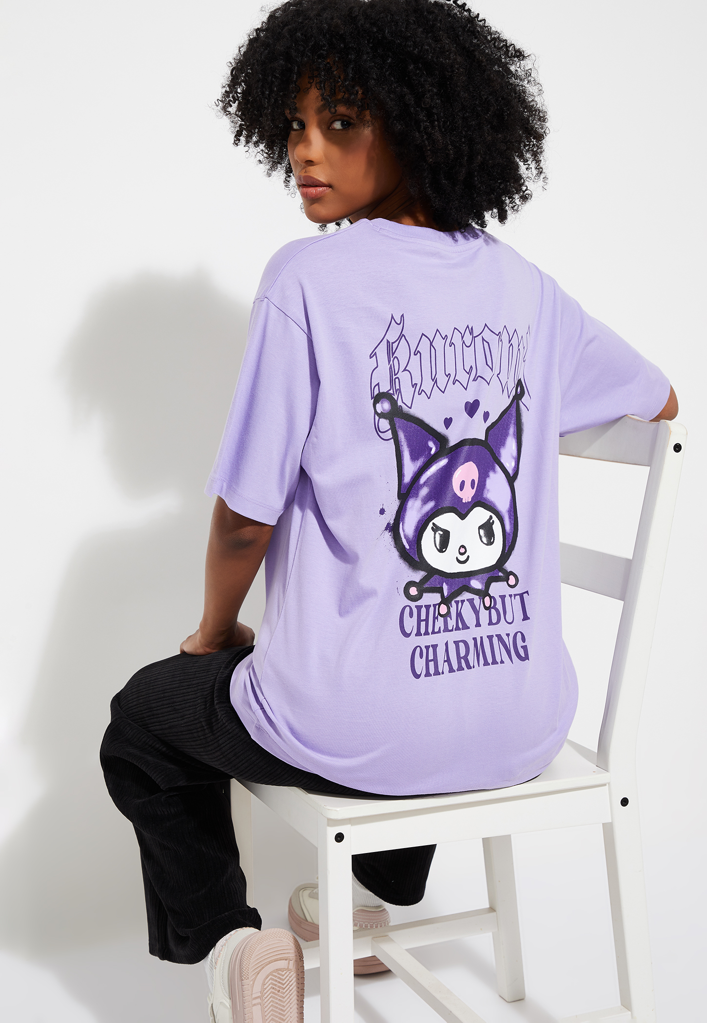 ALAYA F x URB N Women Kuromi Print Oversized T-shirt-picture-56