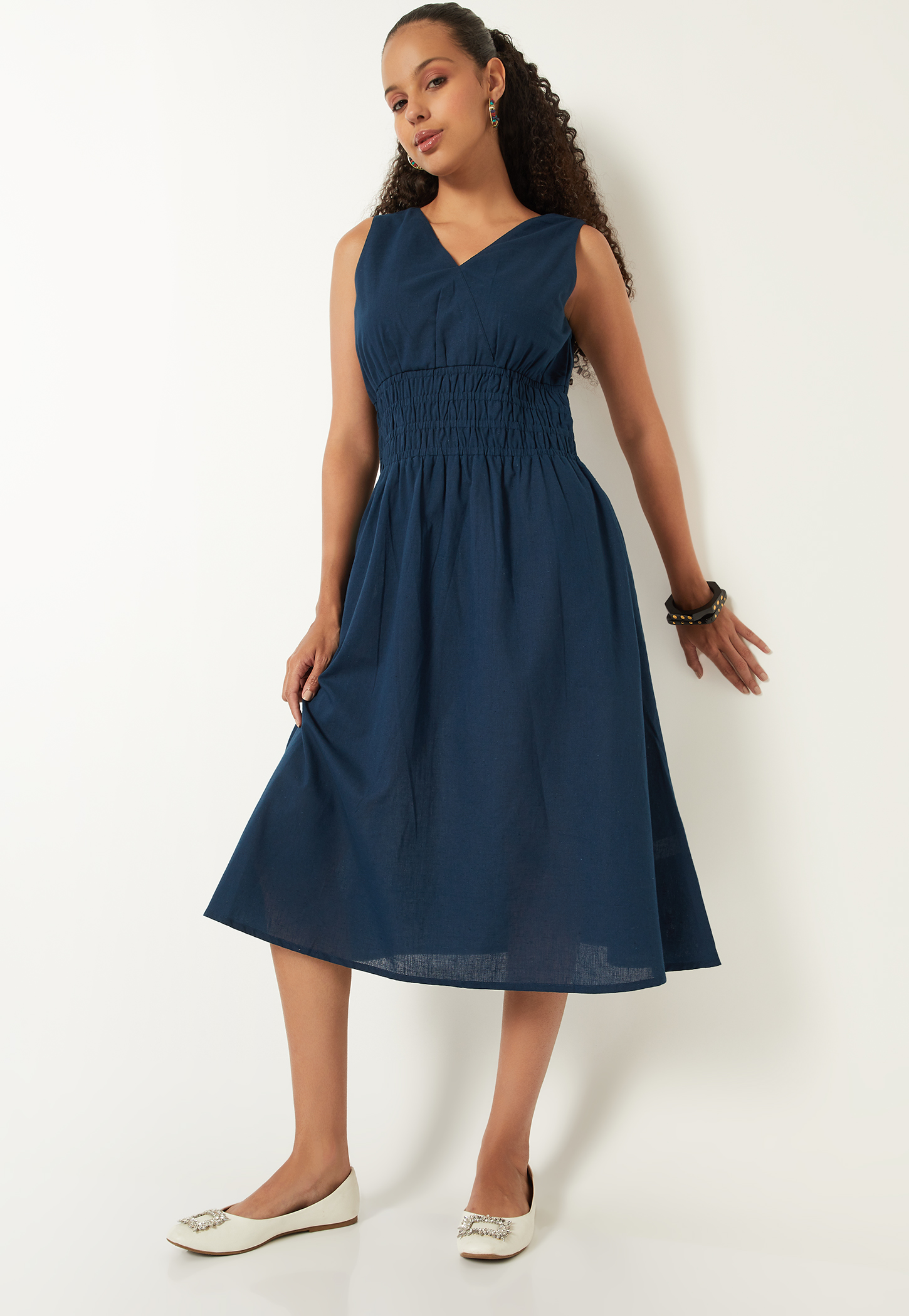 Women Solid A-line Dress-picture-41