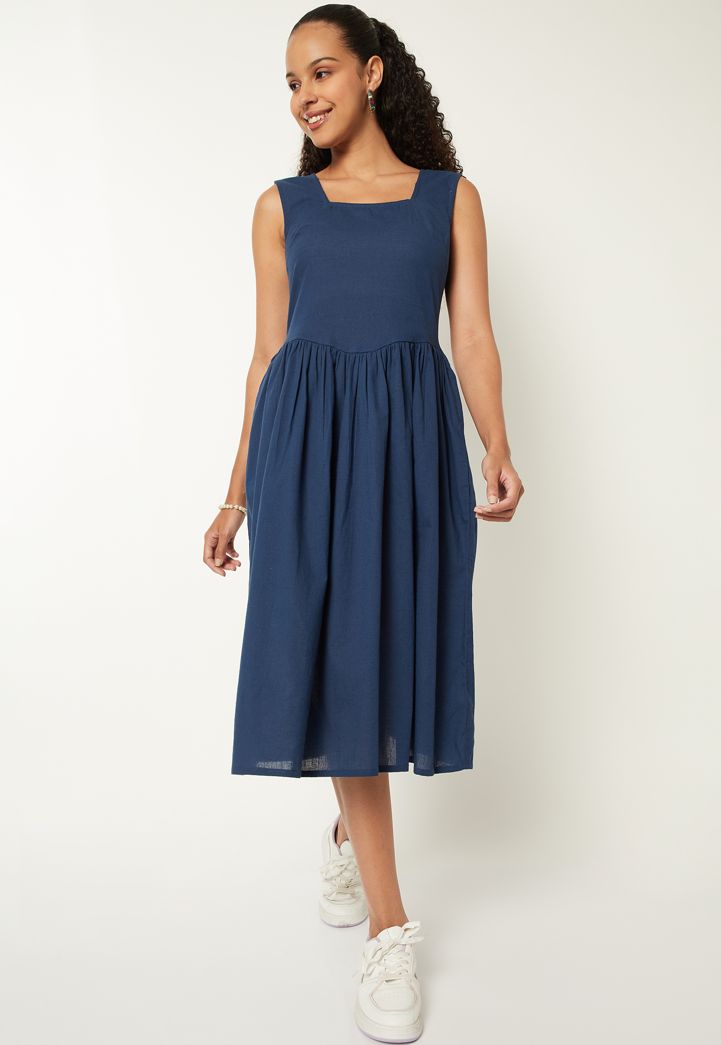 Women Solid Fit & Flared Dress-picture-28